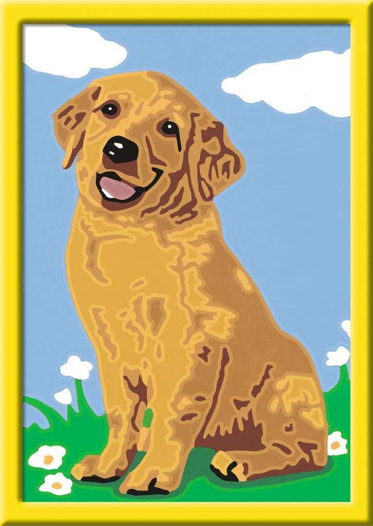 Ravensburger Beschäftigung - CreArt - Malen nach Zahlen  28511 - Kleiner Golden Retriever- Kinder ab 7 Jahren