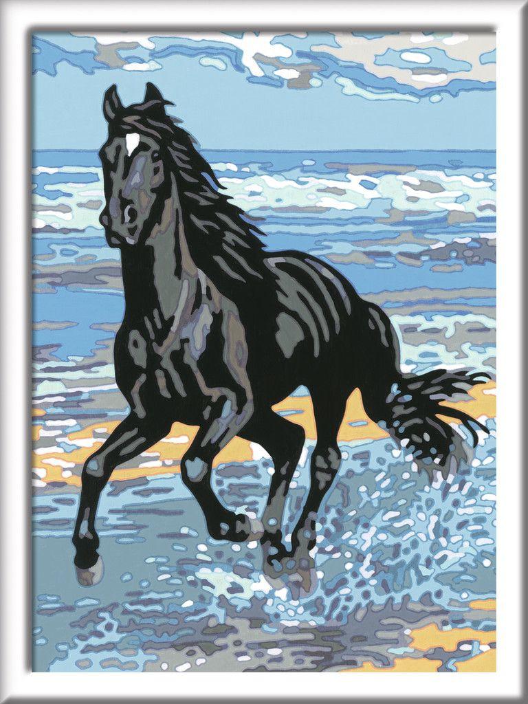 Ravensburger Beschäftigung - CreArt - Malen nach Zahlen  28565 - Pferd am Strand – Kinder ab 11 Jahren