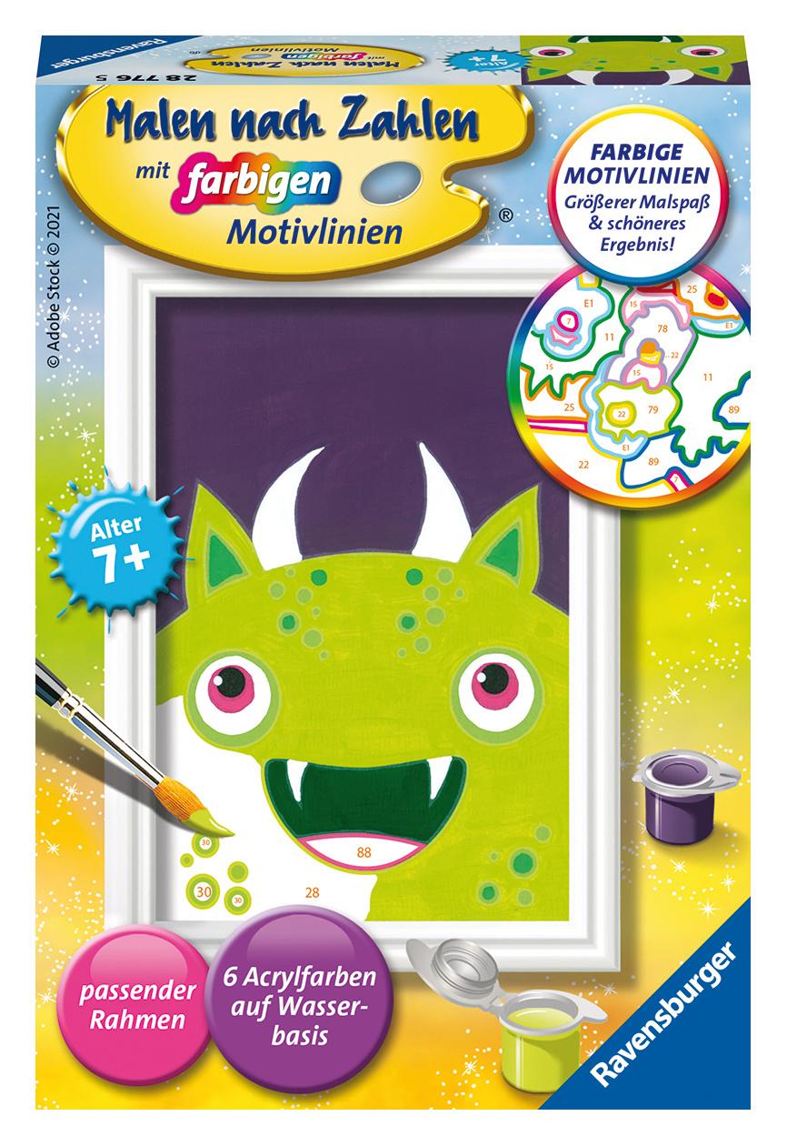 Ravensburger Beschäftigung - Malen nach Zahlen - Freches Monster – Kinder ab 7 Jahren