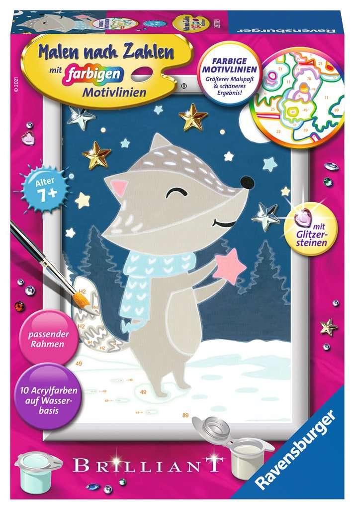 Ravensburger Beschäftigung - Malen nach Zahlen - 28778 - Gute Nacht, kleiner Dachs! – Kinder ab 7 Jahren