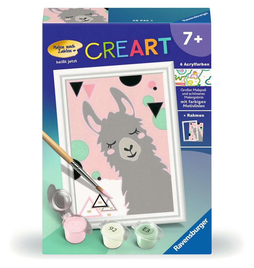 Produktbild Ravensburger Beschäftigung - CreArt, Malen nach Zahlen Kinder - Glückliches Lama 2 von 2