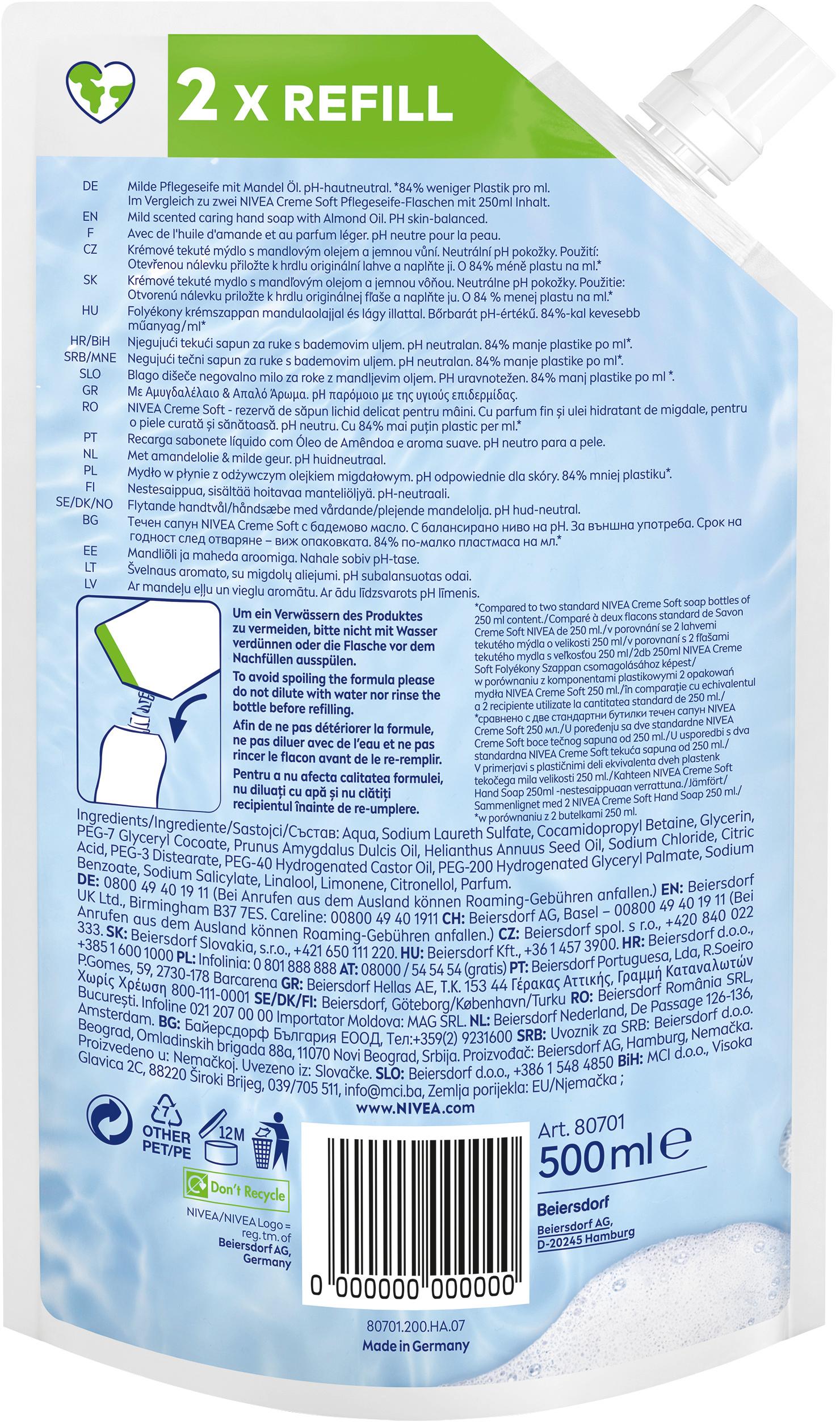Produktbild NIVEA Pflegeseife Creme Soft Nachfüllung 2 von 2