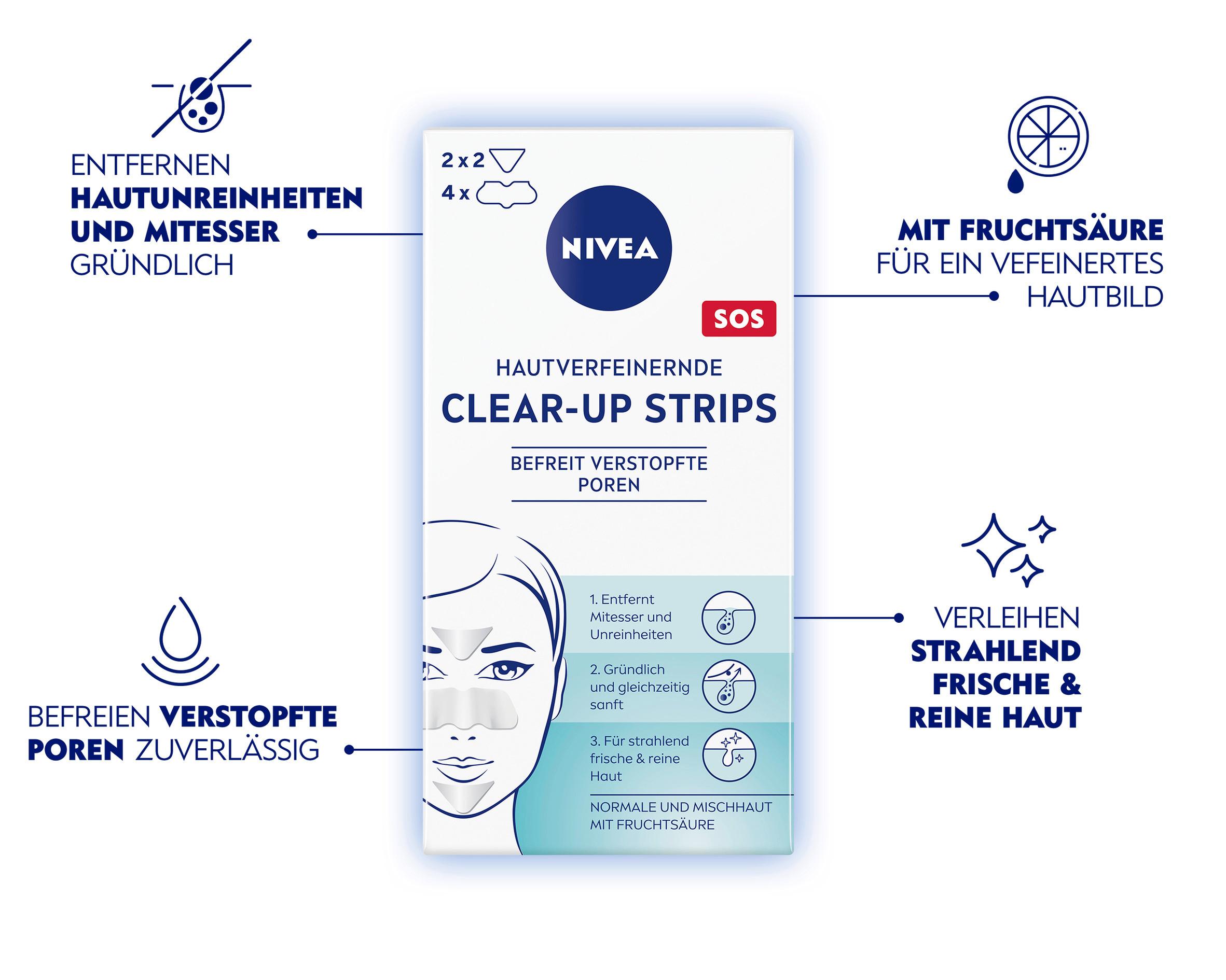 Produktbild NIVEA Hautverfeinernde Clear Up Strips 6 Sachets 3 von 3