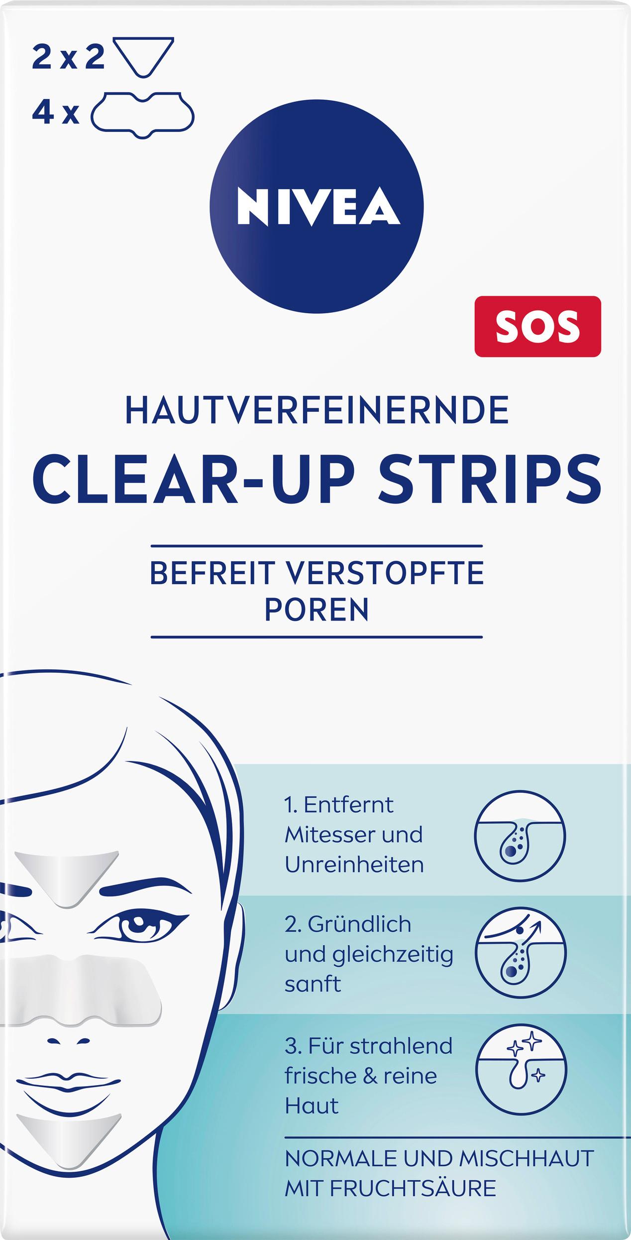 NIVEA Hautverfeinernde Clear Up Strips 6 Sachets