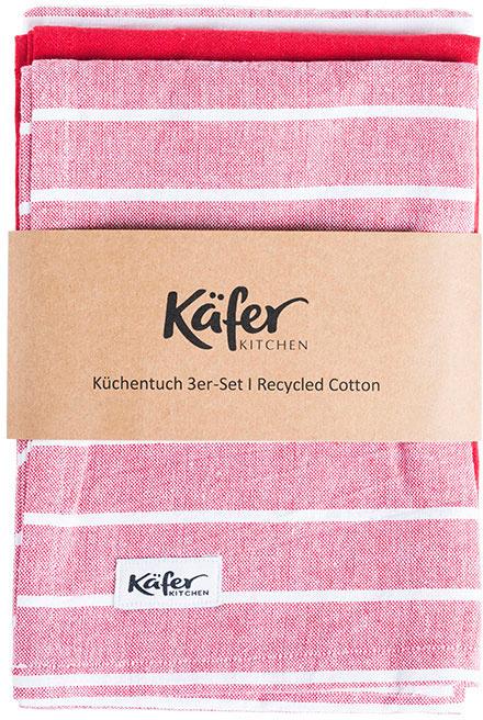 Käfer Geschirrtuch 3er Pack rot