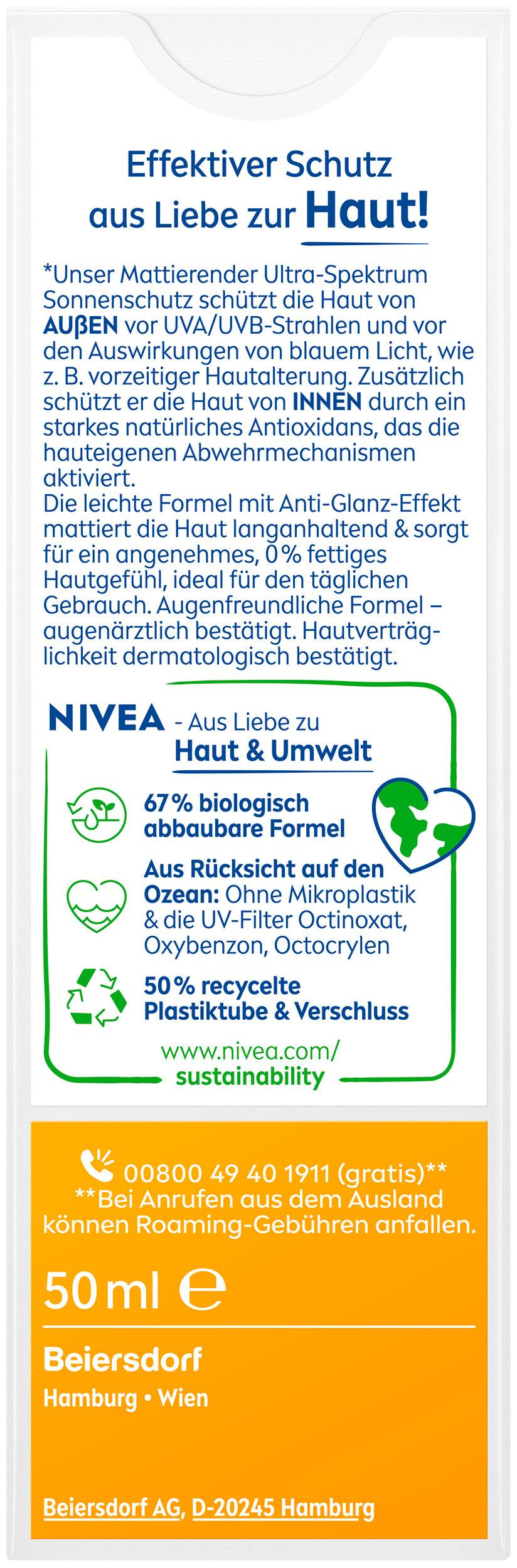 Produktbild NIVEA SUN mattierender Sonnenschutz Anti-Glanz-Effekt LSF50 2 von 5