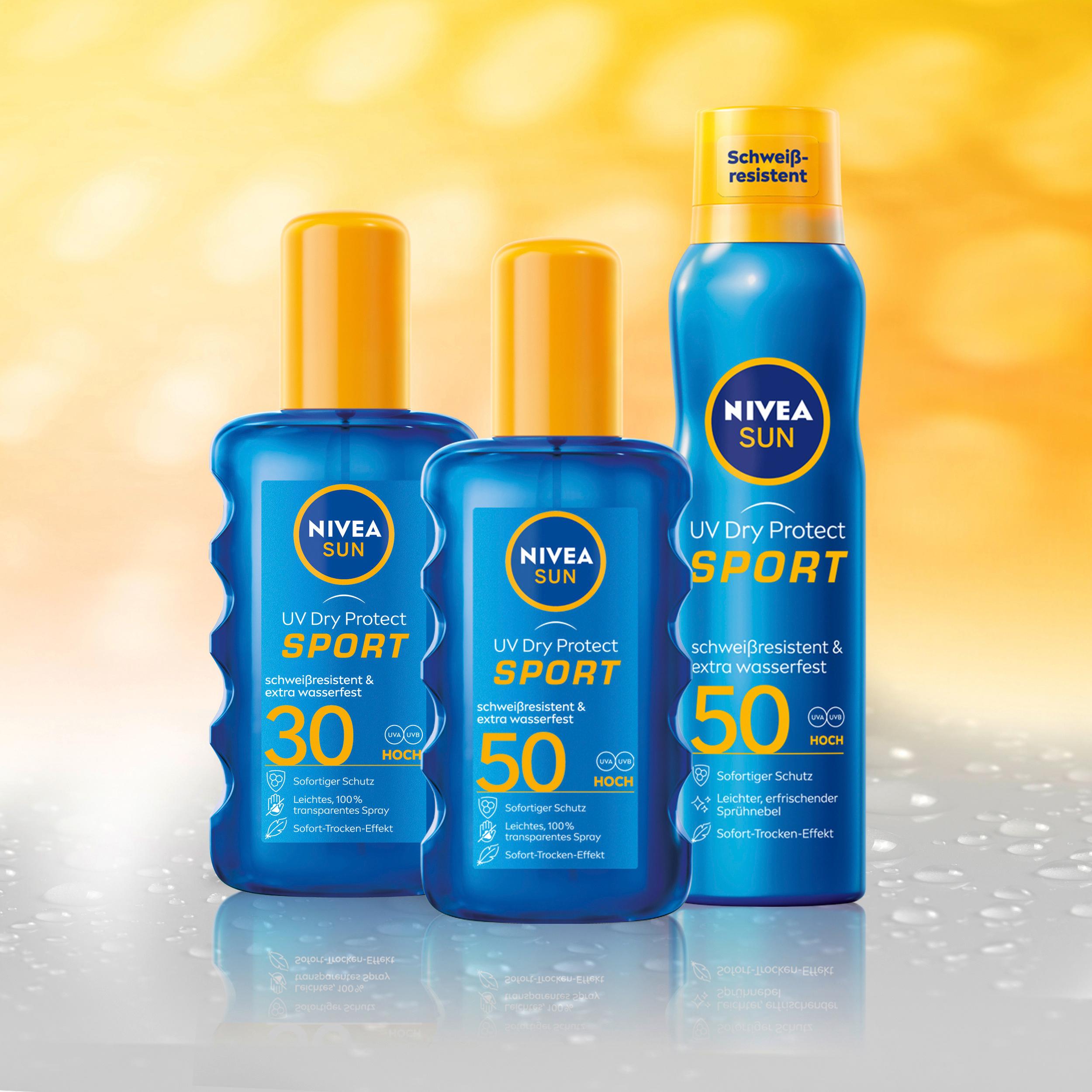 Produktbild NIVEA SUN UV Dry Protect Sport erfrischendes Sonnenspray LSF50 3 von 5