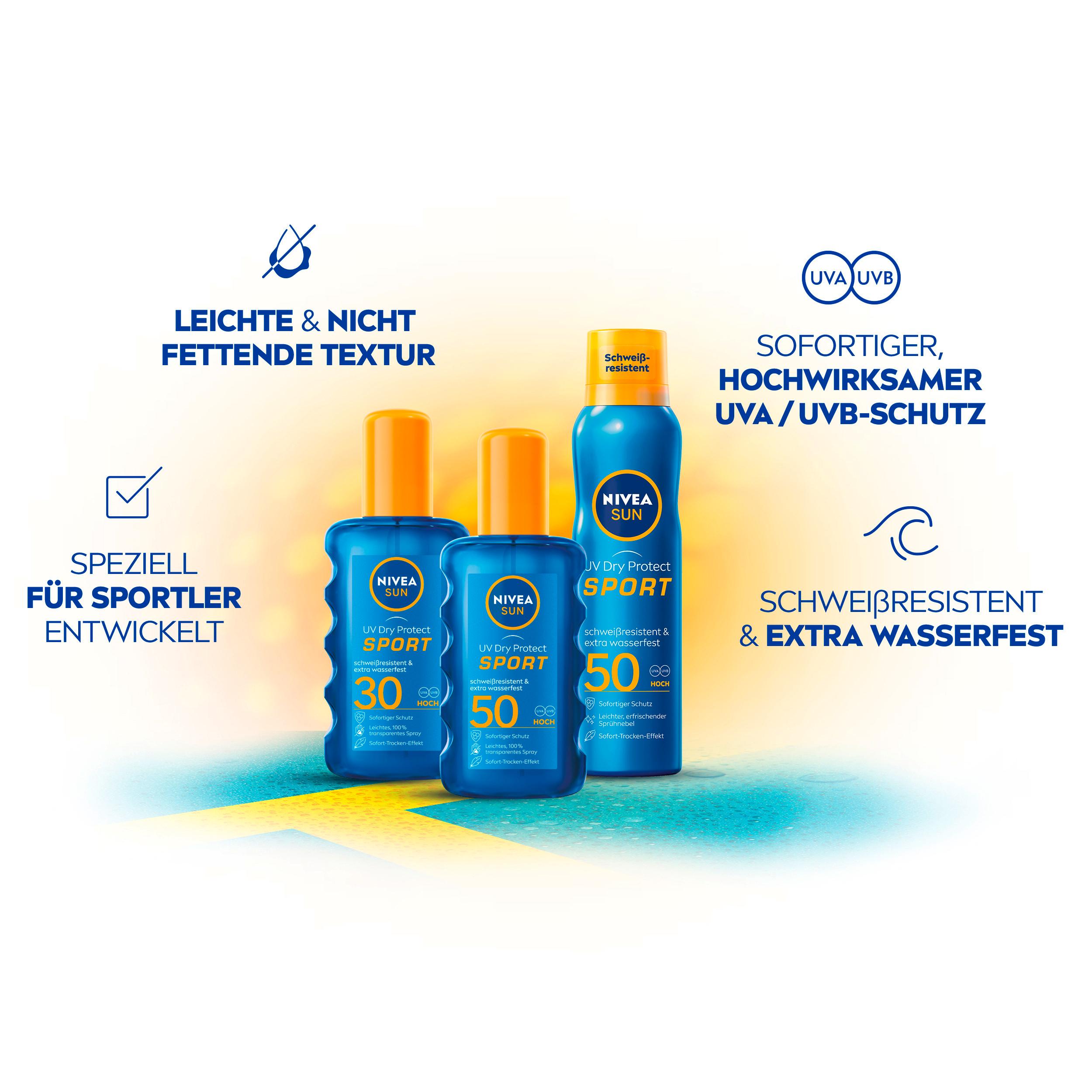 Produktbild NIVEA Sun UV Dry Protect Sport Transparentes Spray LSF 50 4 von 6