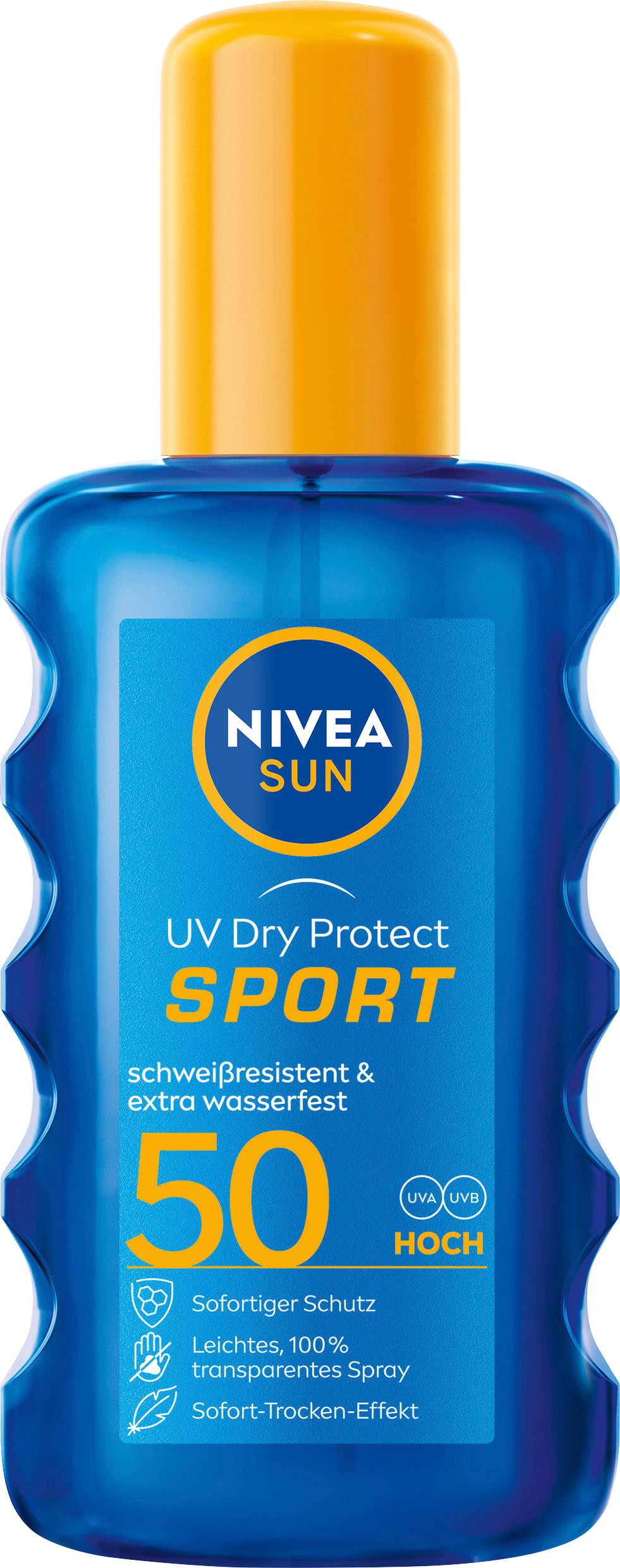 NIVEA Sun UV Dry Protect Sport Transparentes Spray LSF 50