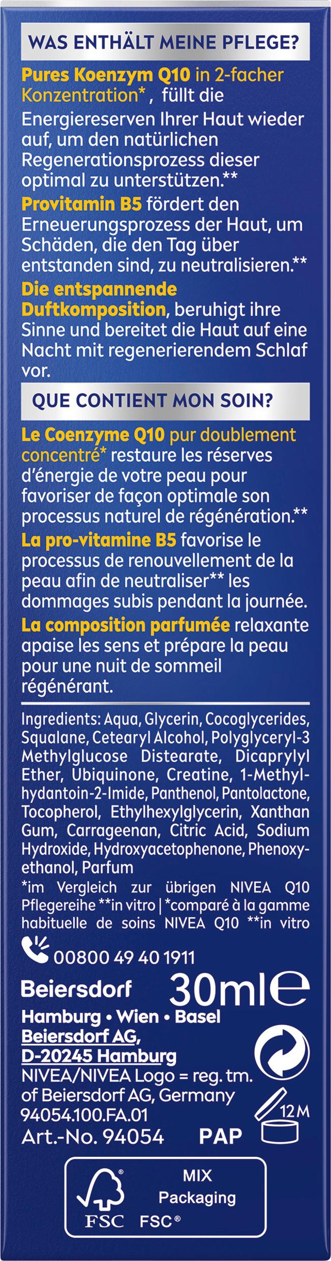 Produktbild NIVEA Q10 Anti Falten Power Multi regenerierendes Nacht Serum 2 von 7