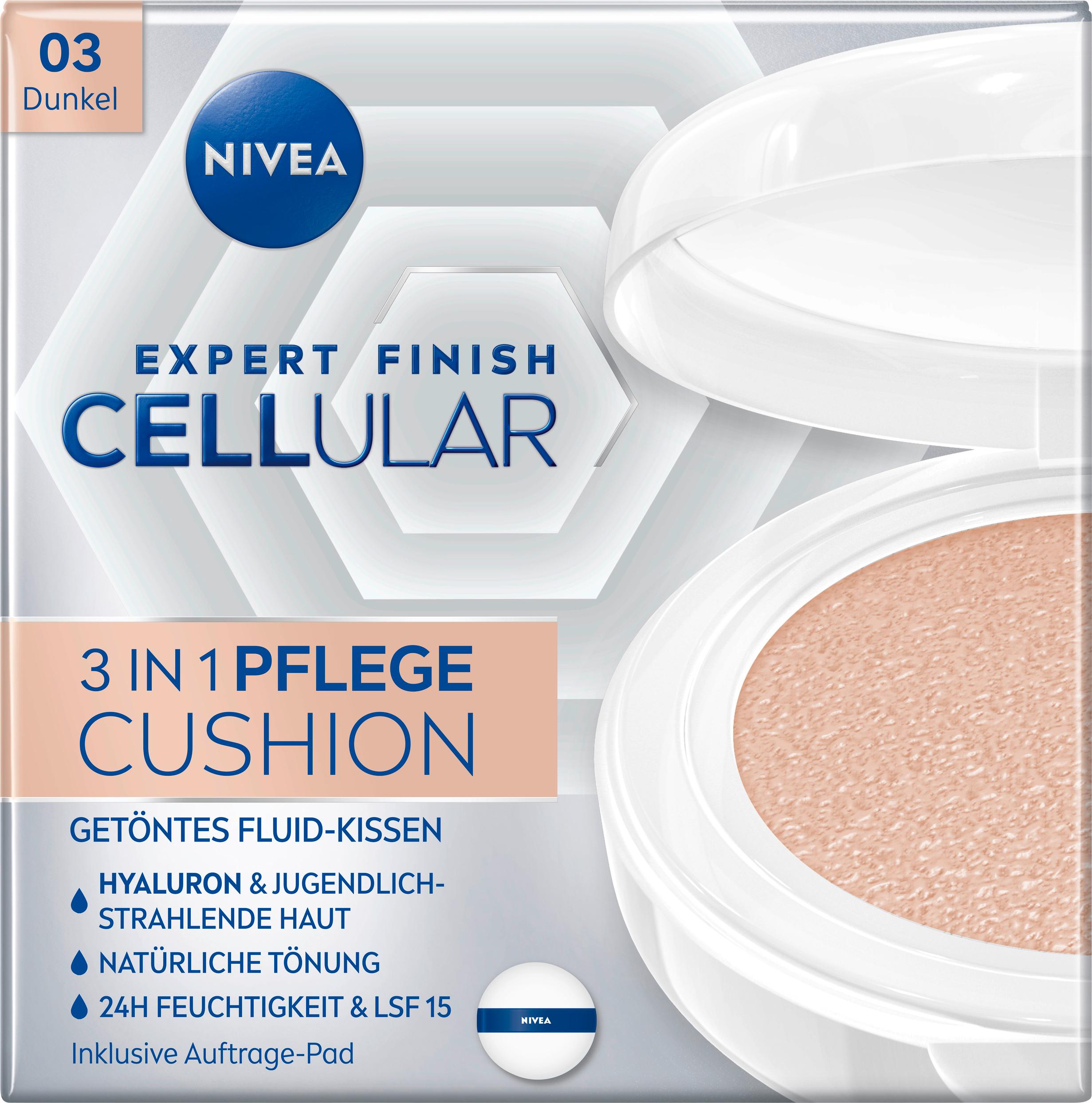 NIVEA Cellular Expert Finish 3in1 Pflege Cushion Dunkel