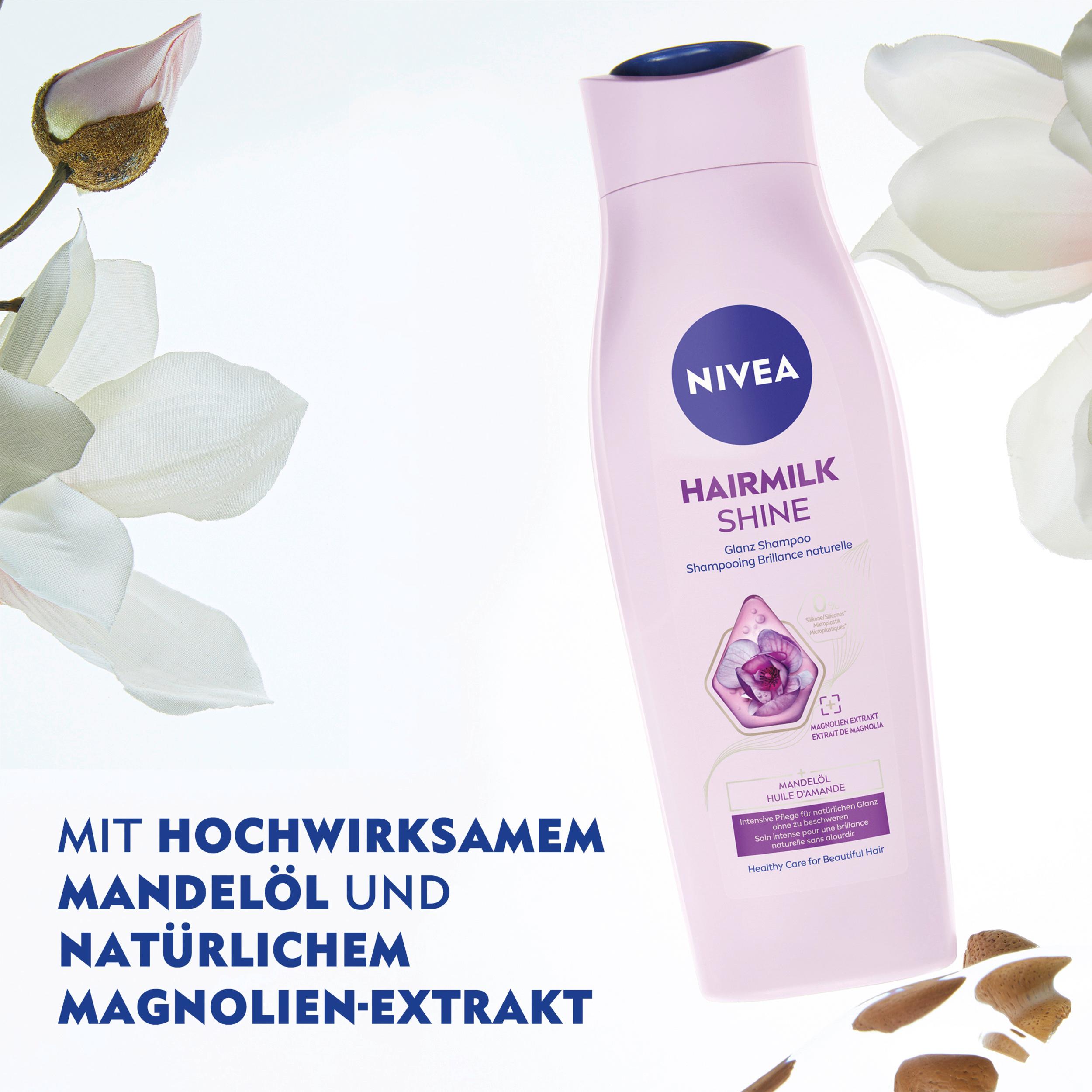 Produktbild NIVEA Haarmilch Natürlicher Glanz Shampoo mit Mandelmilch 4 von 5