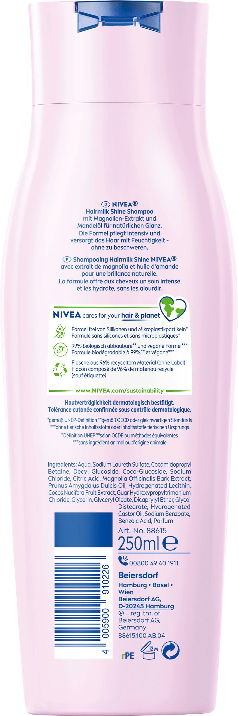 Produktbild NIVEA Haarmilch Natürlicher Glanz Shampoo mit Mandelmilch 2 von 5