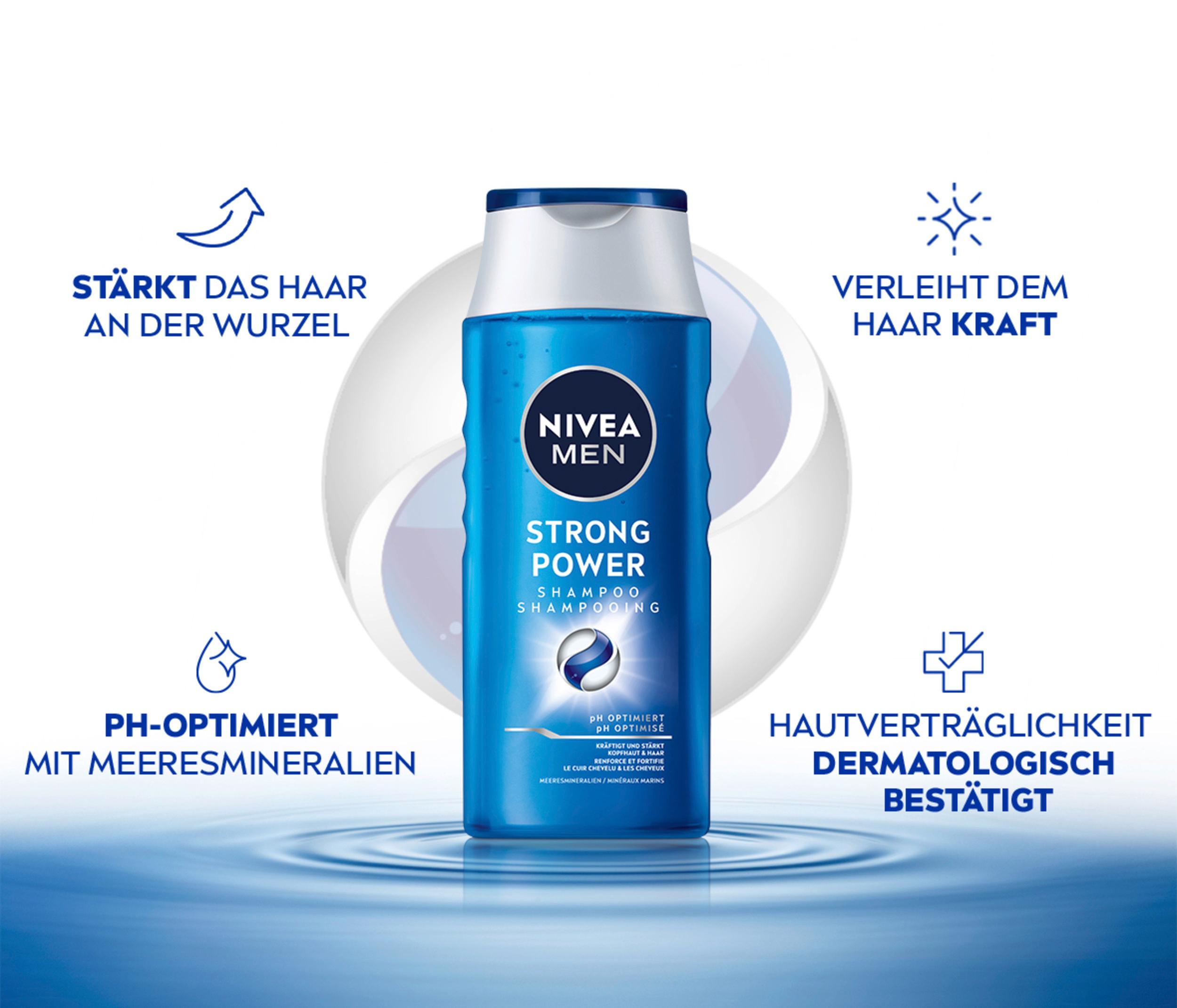 Produktbild NIVEA MEN Strong Power Shampoo gesundes kräftiges Haar 4 von 5