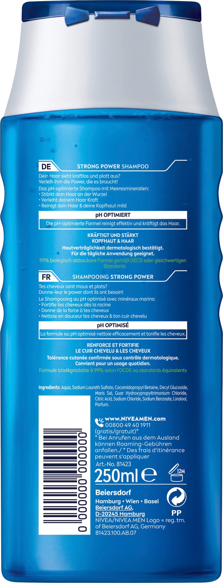 Produktbild NIVEA MEN Strong Power Shampoo gesundes kräftiges Haar 2 von 5