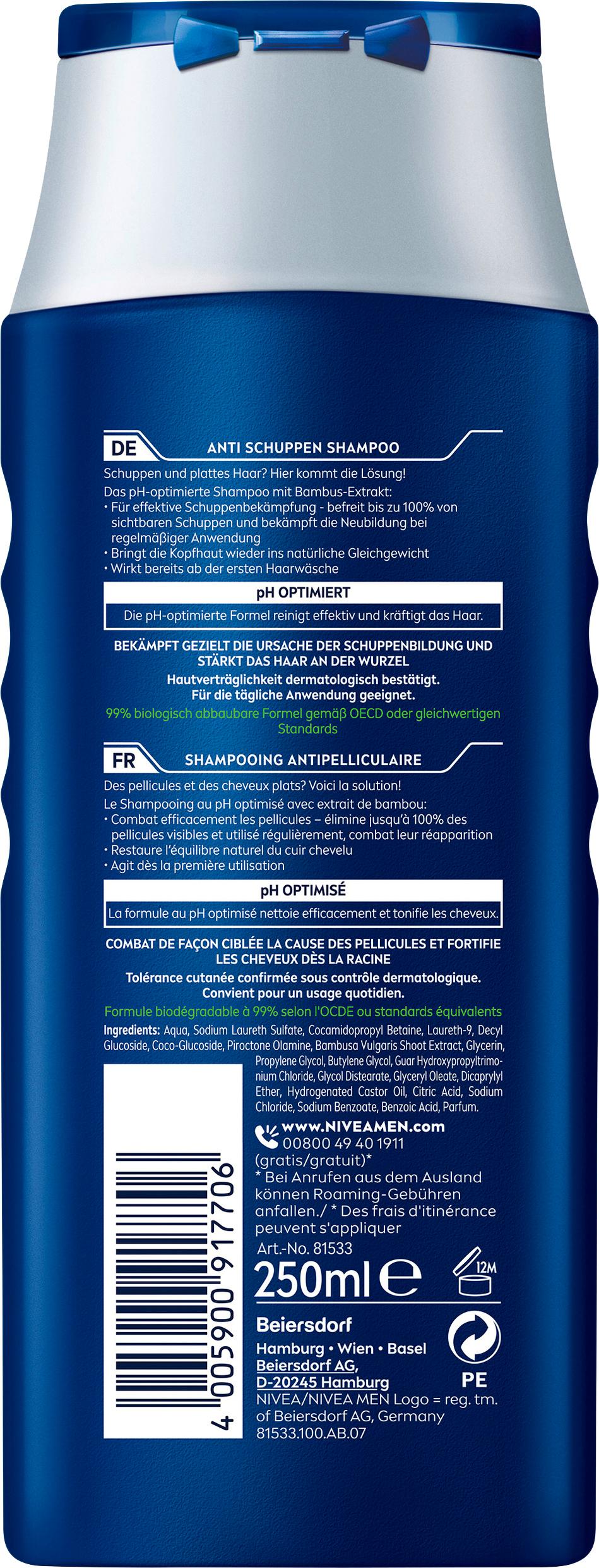Produktbild NIVEA MEN Anti Schuppen Shampoo für gesundes Haar&Kopfhaut 2 von 3