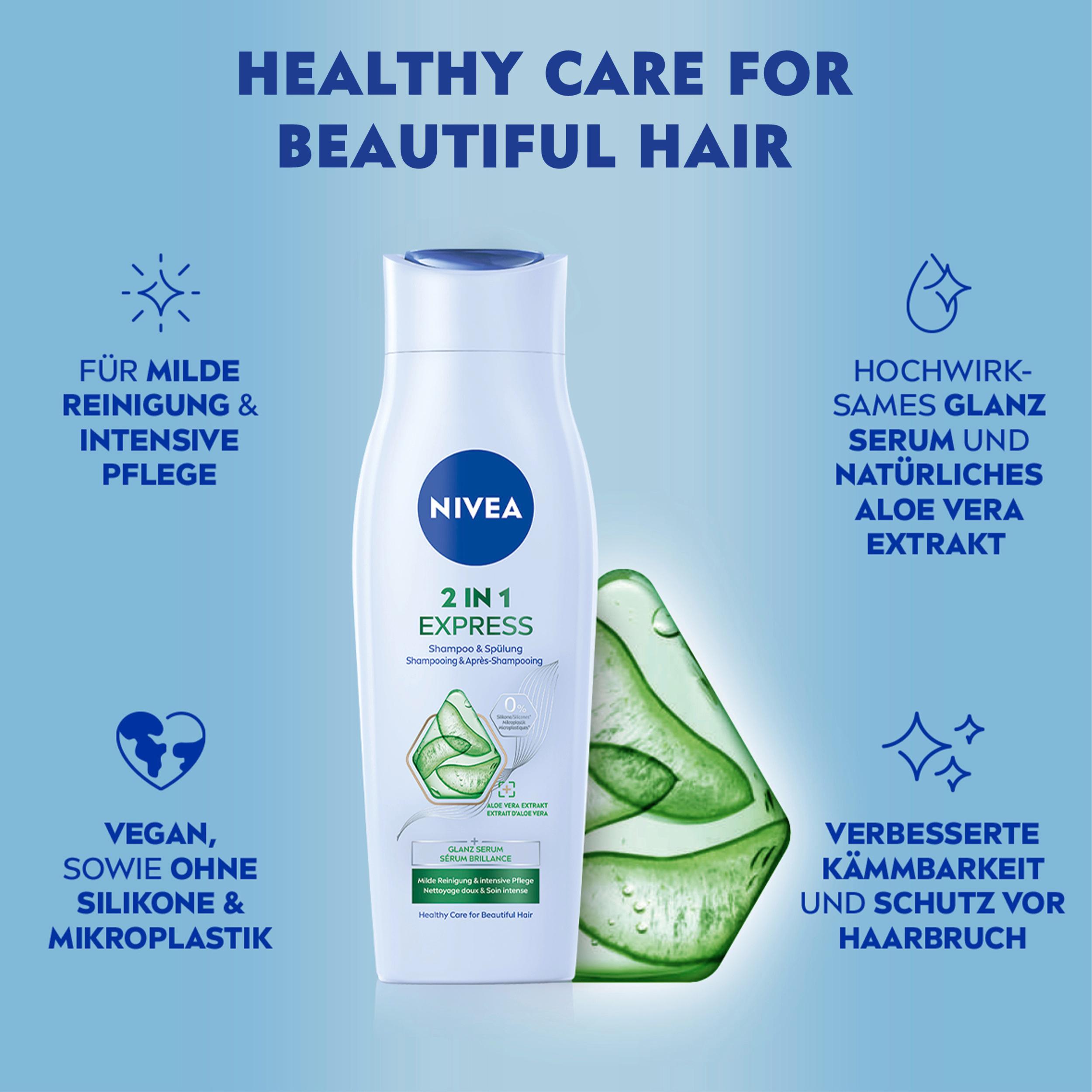 Produktbild NIVEA 2in1 Pflege Express Shampoo&Spülung Glanz Serum 5 von 5