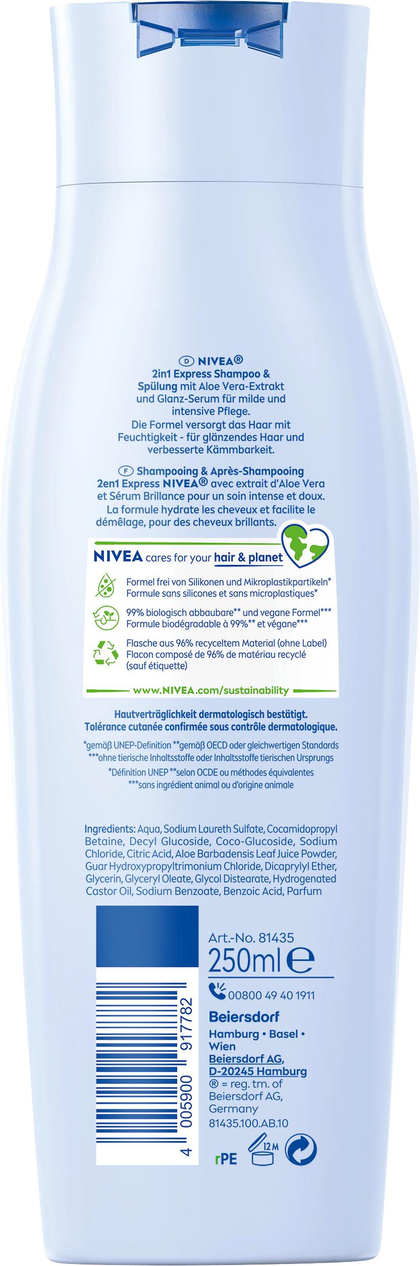 Produktbild NIVEA 2in1 Pflege Express Shampoo&Spülung Glanz Serum 2 von 5
