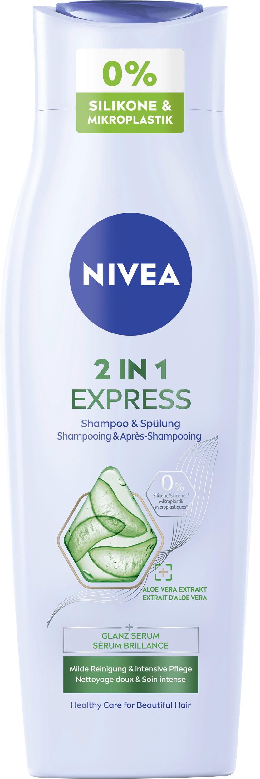 NIVEA 2in1 Pflege Express Shampoo&Spülung Glanz Serum