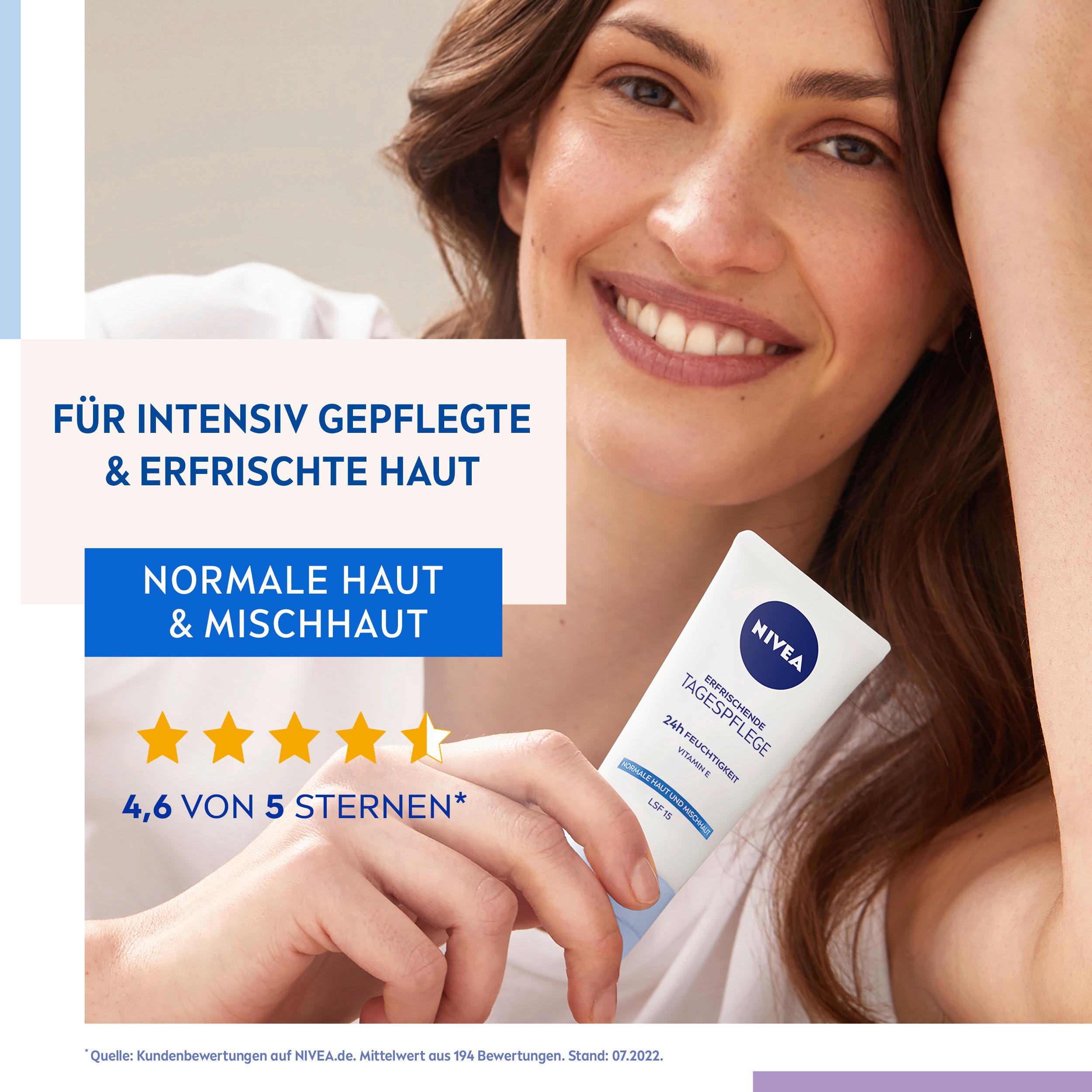 Produktbild NIVEA Erfrischende Tagespflege 24h Feuchtigkeit Normale Haut und Mischhaut LSF 15 Tube 2 von 9
