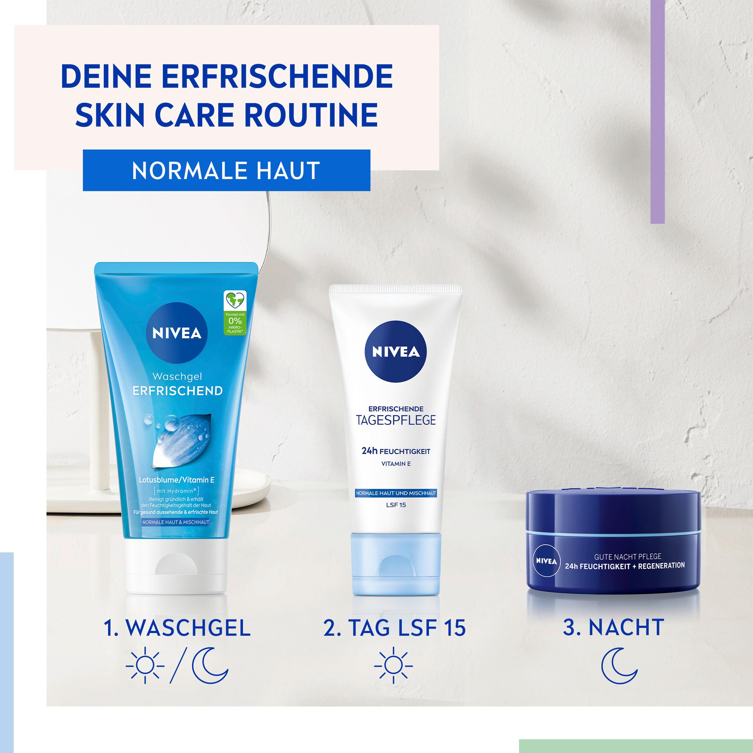 Produktbild NIVEA Erfrischende Tagespflege 24h Feuchtigkeit Normale Haut und Mischhaut LSF 15 Tube 6 von 9