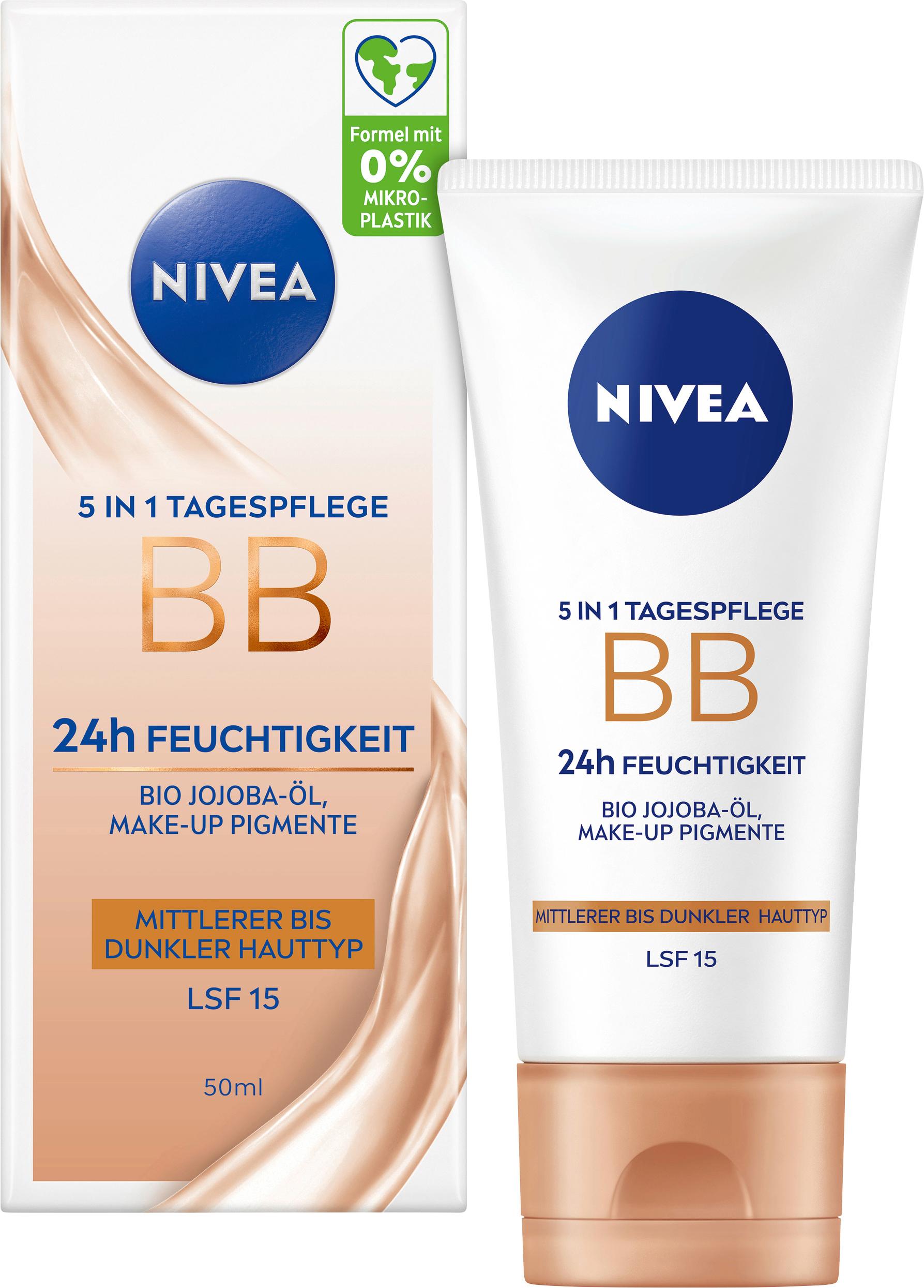 Produktbild NIVEA 5in1 BB Tagespflege 24h Feuchtigkeit Mittlerer bis Dunkler Hauttyp LSF 15 3 von 3