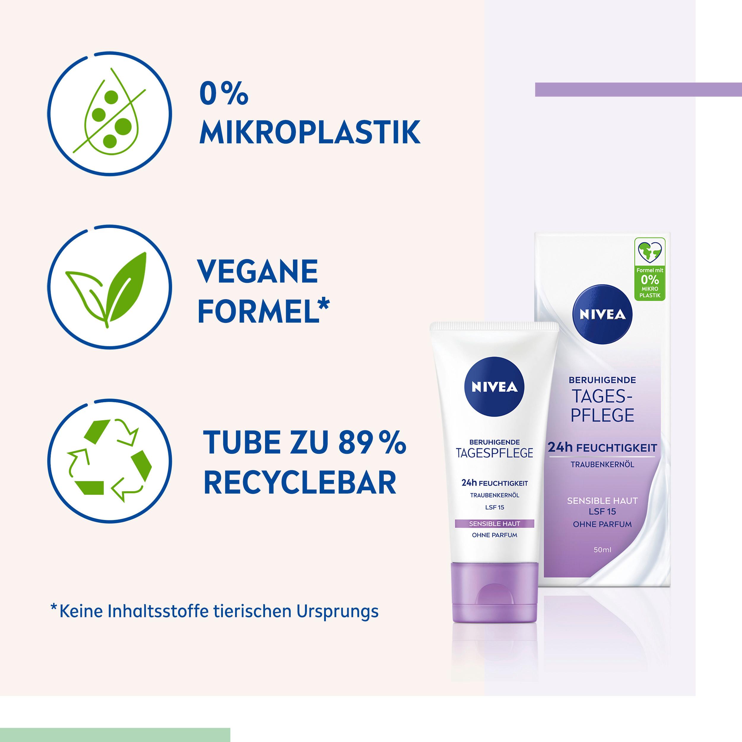 Produktbild NIVEA Beruhigende Tagespflege 24h Feuchtigkeit Sensible Haut LSF15 3 von 8