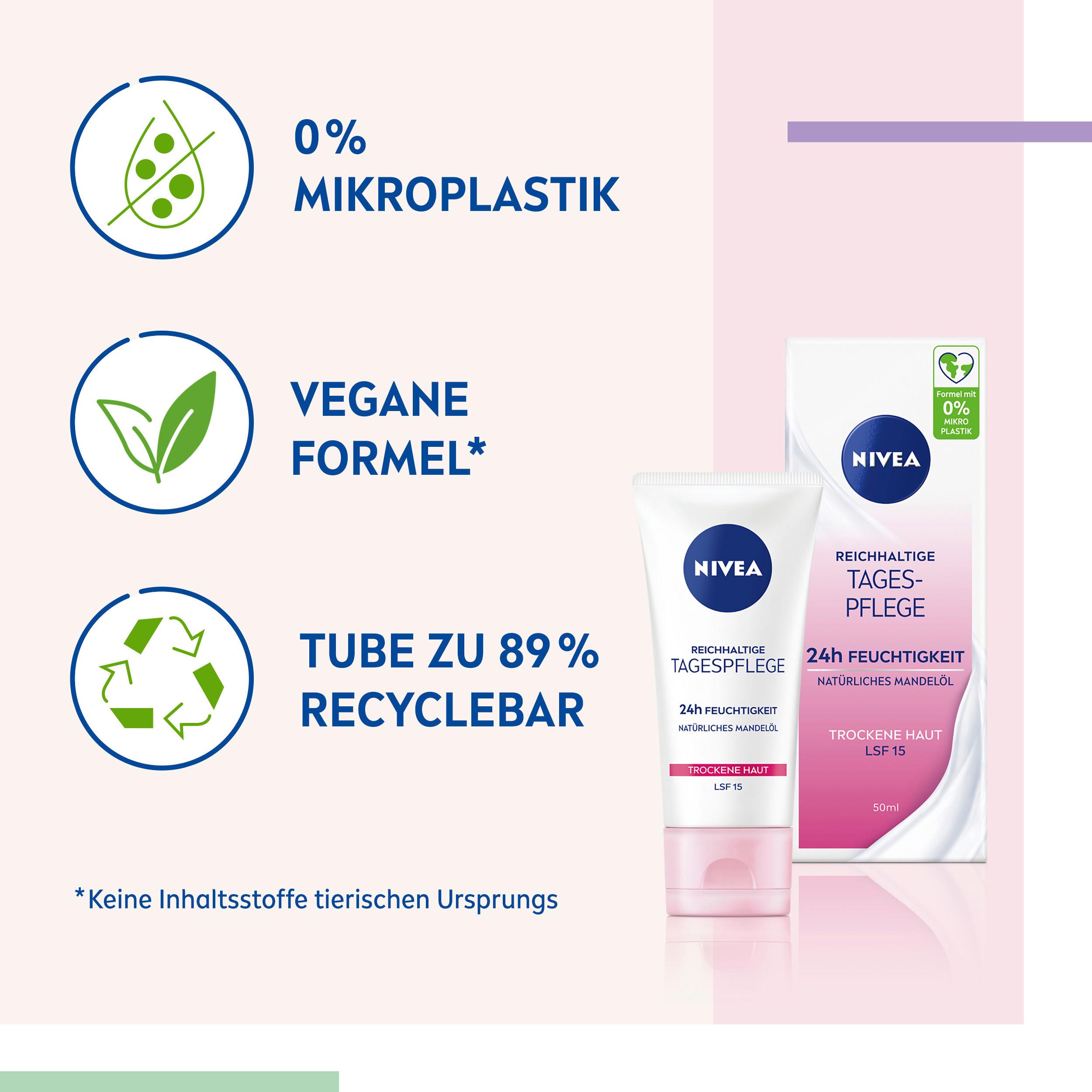 Produktbild NIVEA Reichhaltige Tagespflege 24h Feuchtigkeit Trockene Haut LSF15 7 von 8