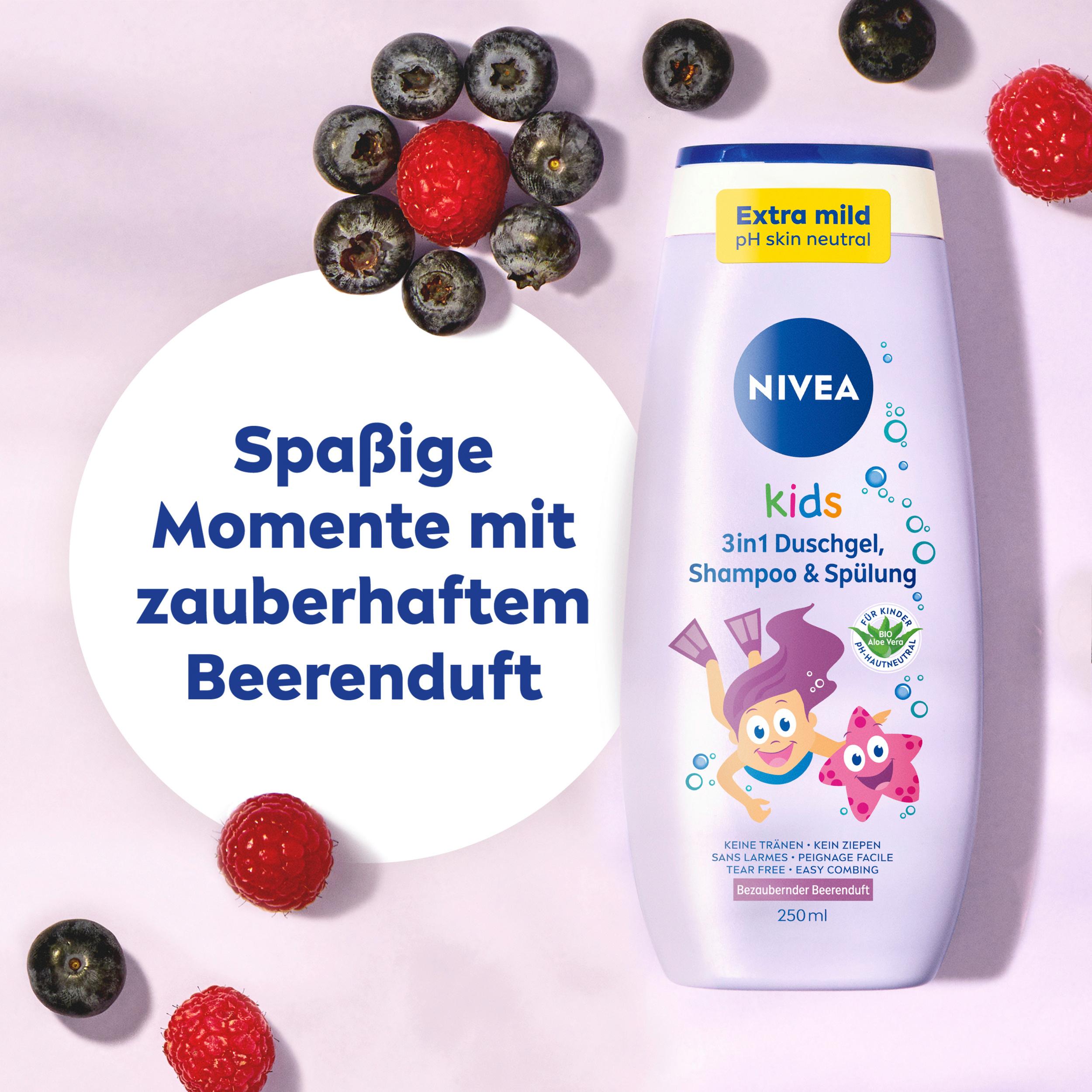 Produktbild NIVEA kids 3in1 Duschgel Shampoo&Spülung Bezaubernder Beerenduft 5 von 6