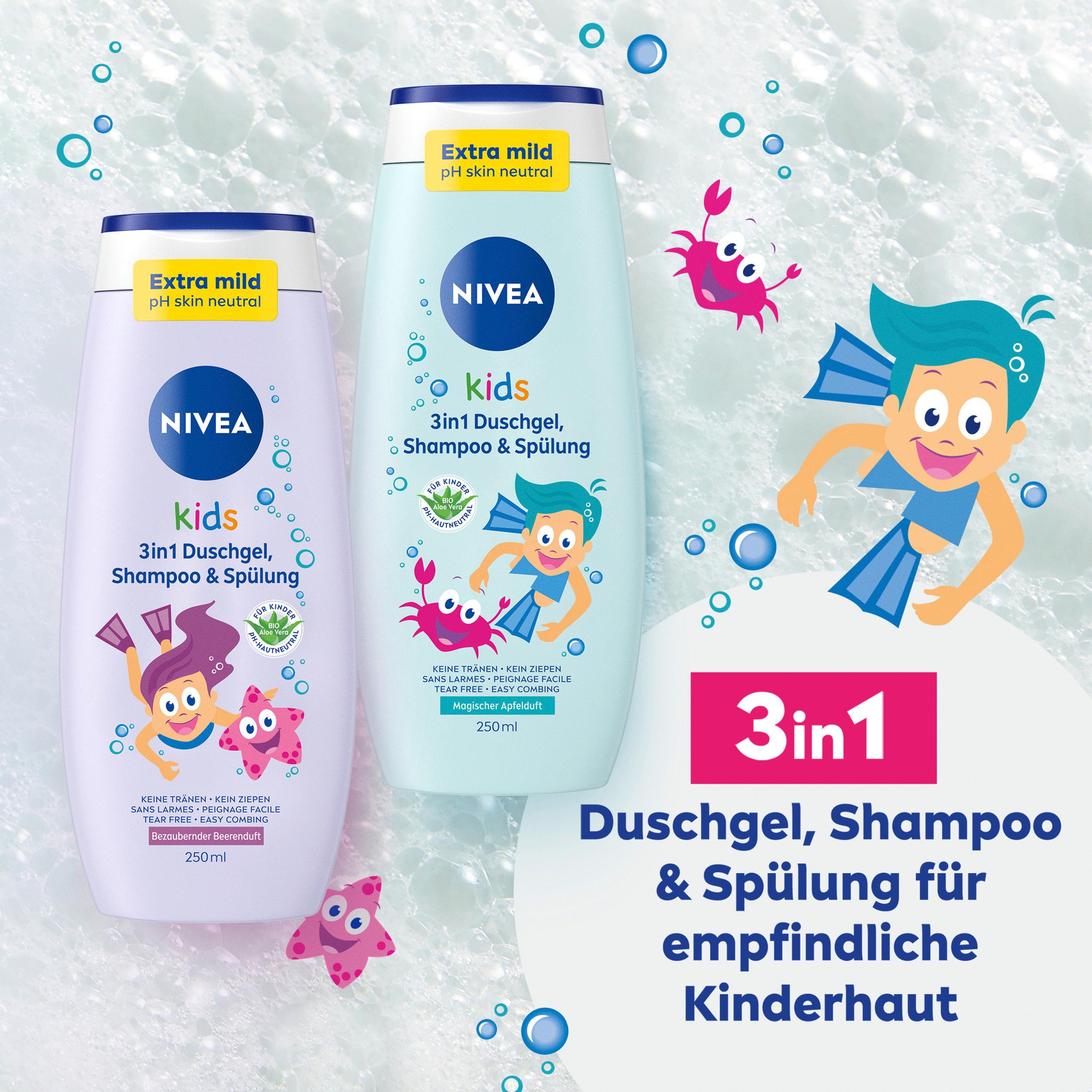 Produktbild NIVEA kids 3in1 Duschgel Shampoo&Spülung Bezaubernder Beerenduft 3 von 6