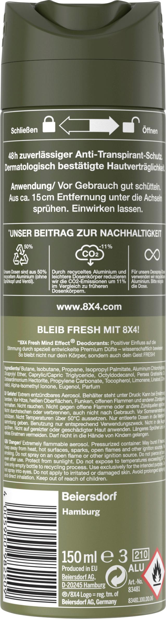 Produktbild 8X4 Men Anti-Transpirant Deospray N°8 Wild Oak 2 von 2