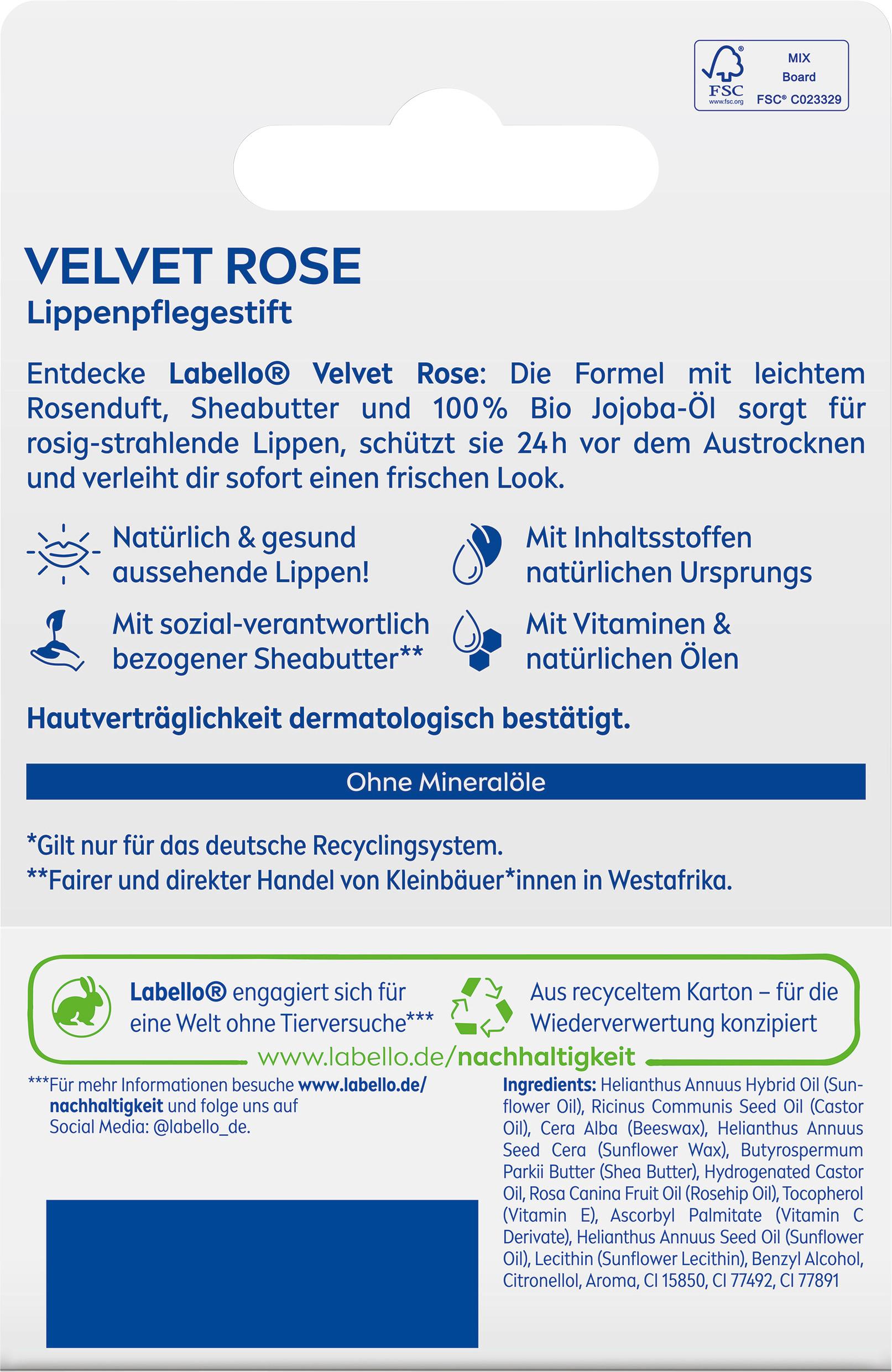 Produktbild Labello Lippenpflege Velvet Rose 2 von 7