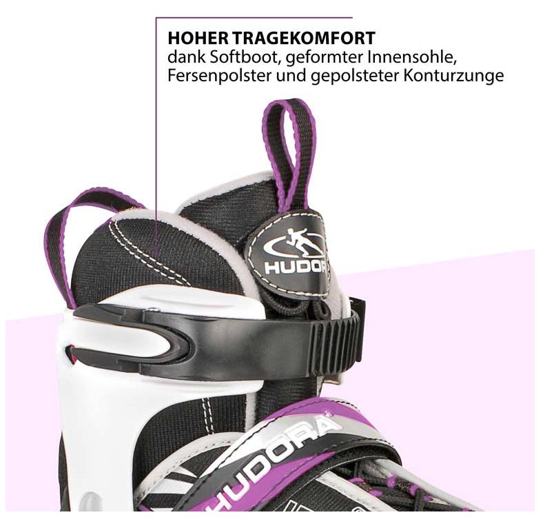 Produktbild HUDORA Kinderinliner Mia, Gr. 33-36, schwarz/lila 3 von 6
