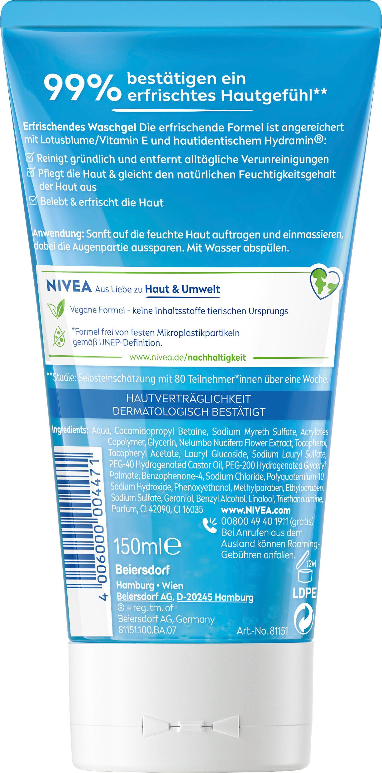 Produktbild NIVEA Erfrischendes Waschgel Normale Haut und Mischhaut 2 von 4