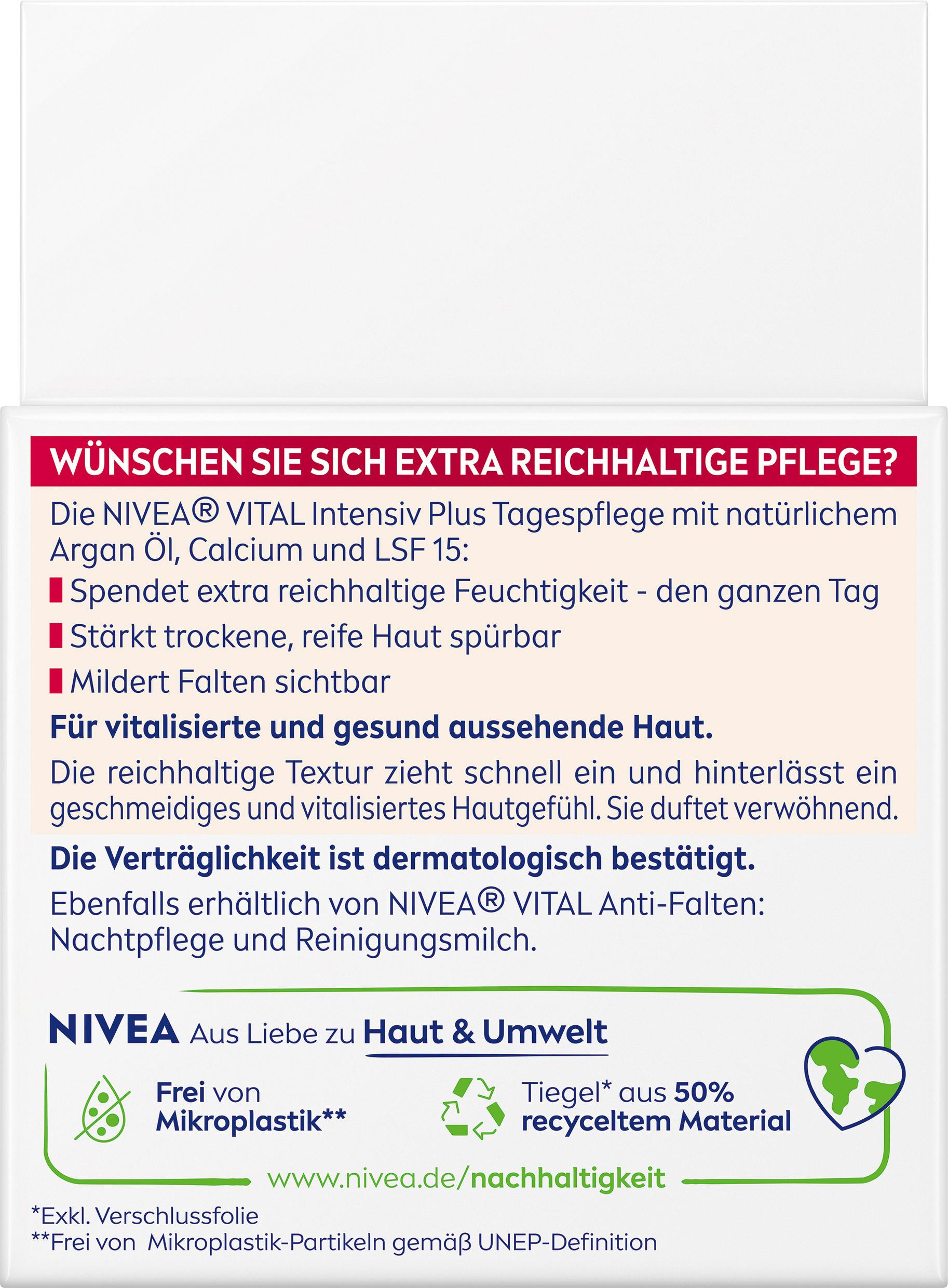 Produktbild NIVEA VITAL Anti-Falten Intensiv Plus Tagespflege für Reife Haut LSF15 2 von 8