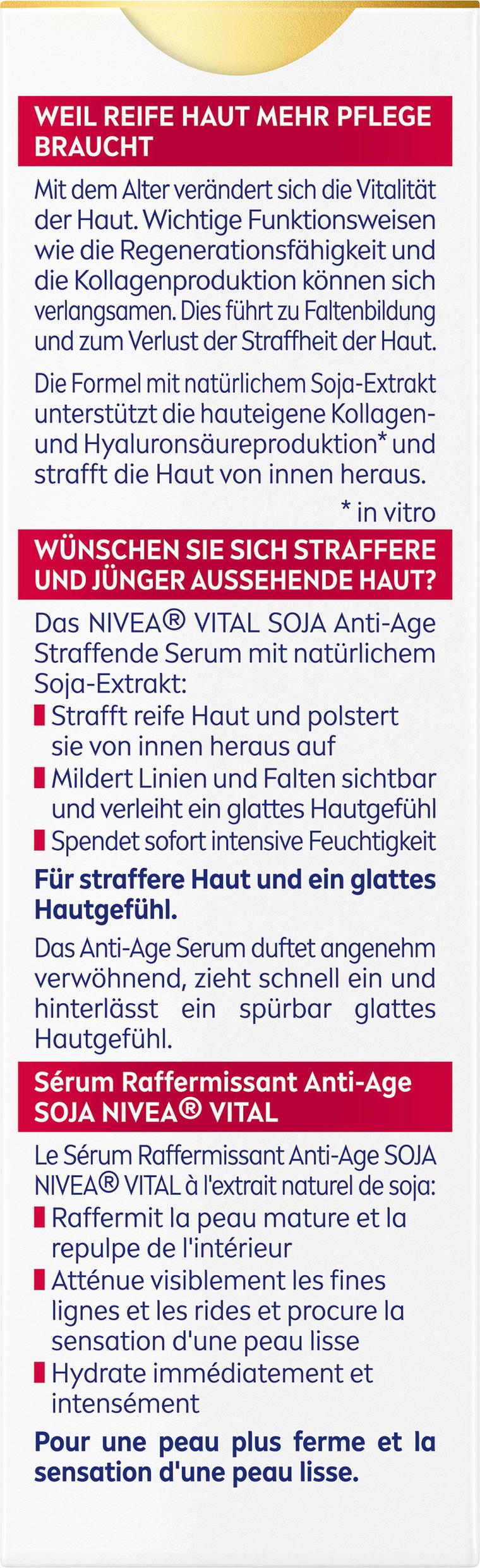 Produktbild NIVEA VITAL Soja Anti-Age Straffendes Serum für Reife Haut 2 von 3