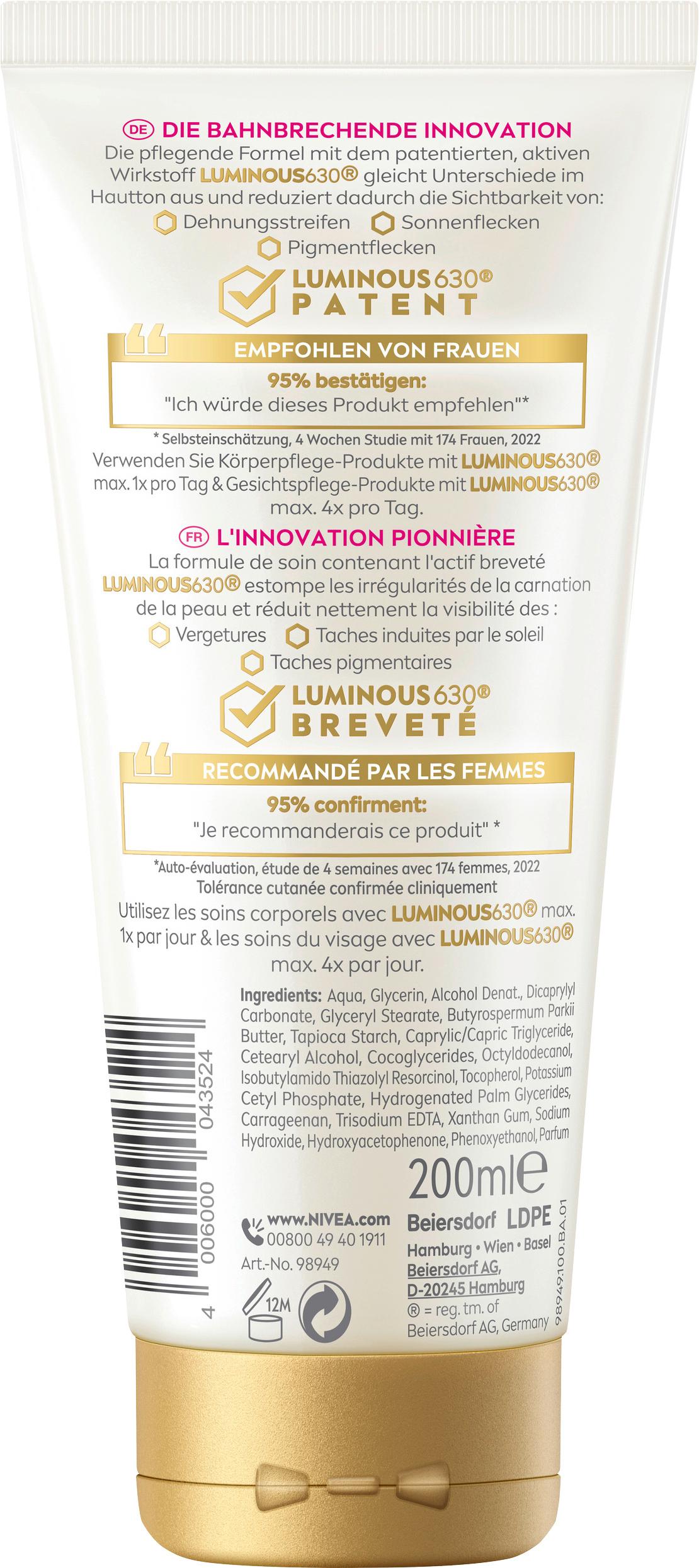 Produktbild Nivea Luminous Body Creme Anti-Dehnungsstreifen 2 von 10