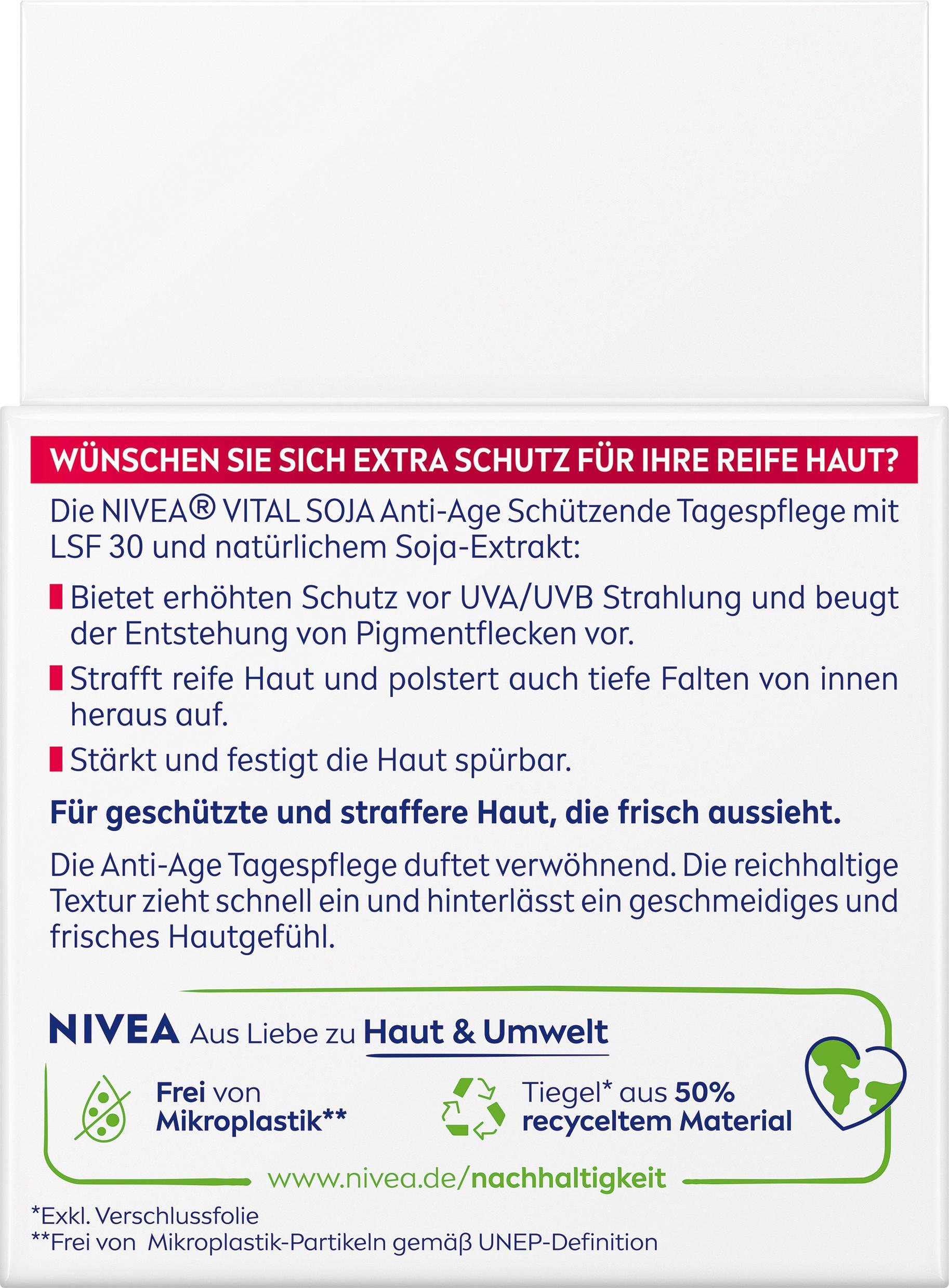 Produktbild NIVEA VITAL Soja Anti-Age Schützende Tagespflege für Reife Haut LSF30 2 von 8