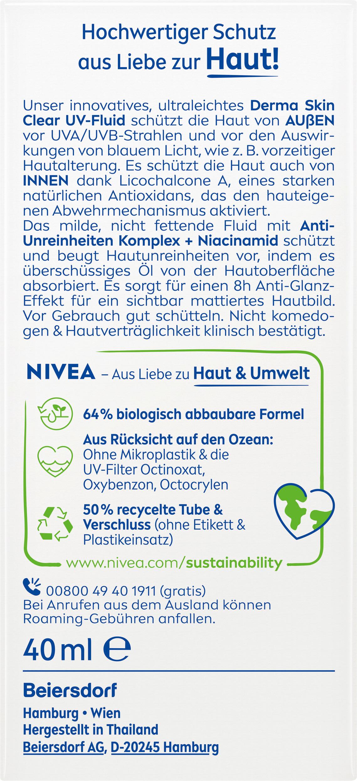 Produktbild Nivea Sun Derma Skin Clear UV-Fluid mit Niacinamid 2 von 8