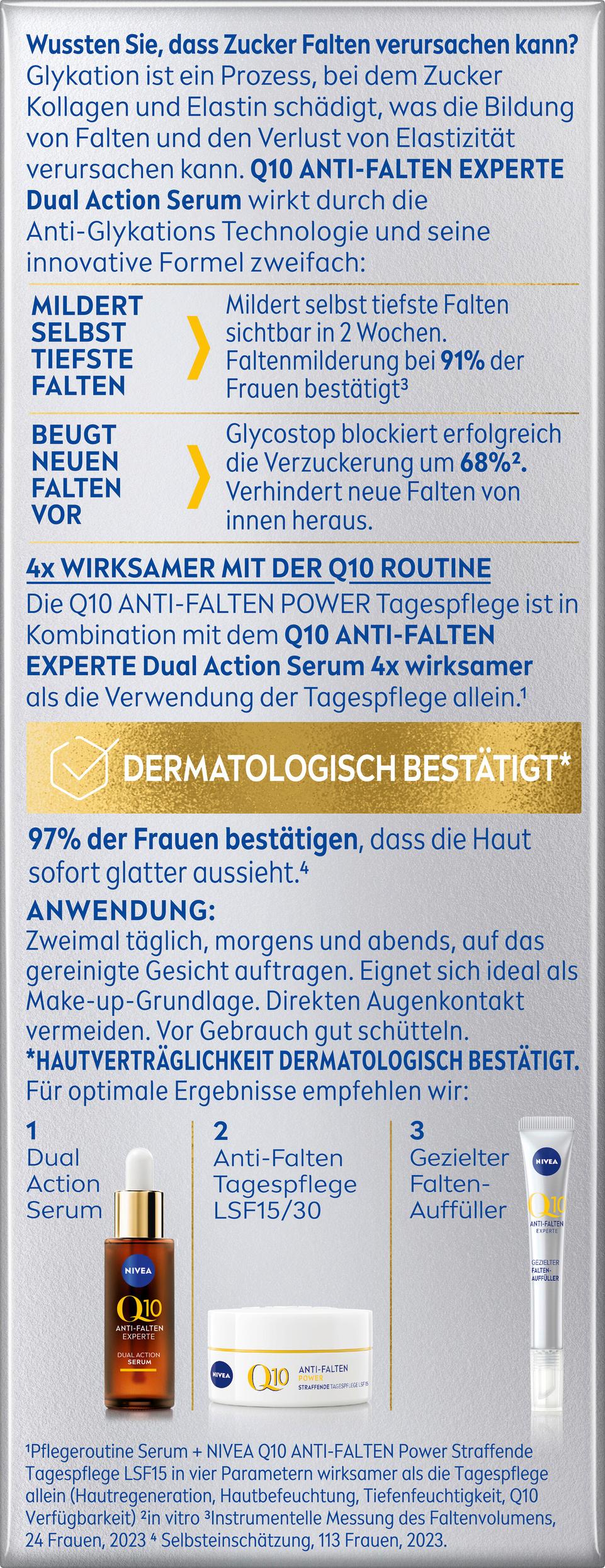 Produktbild Nivea Dual Action Serum Q10 Anti-Falten Experte 2 von 3