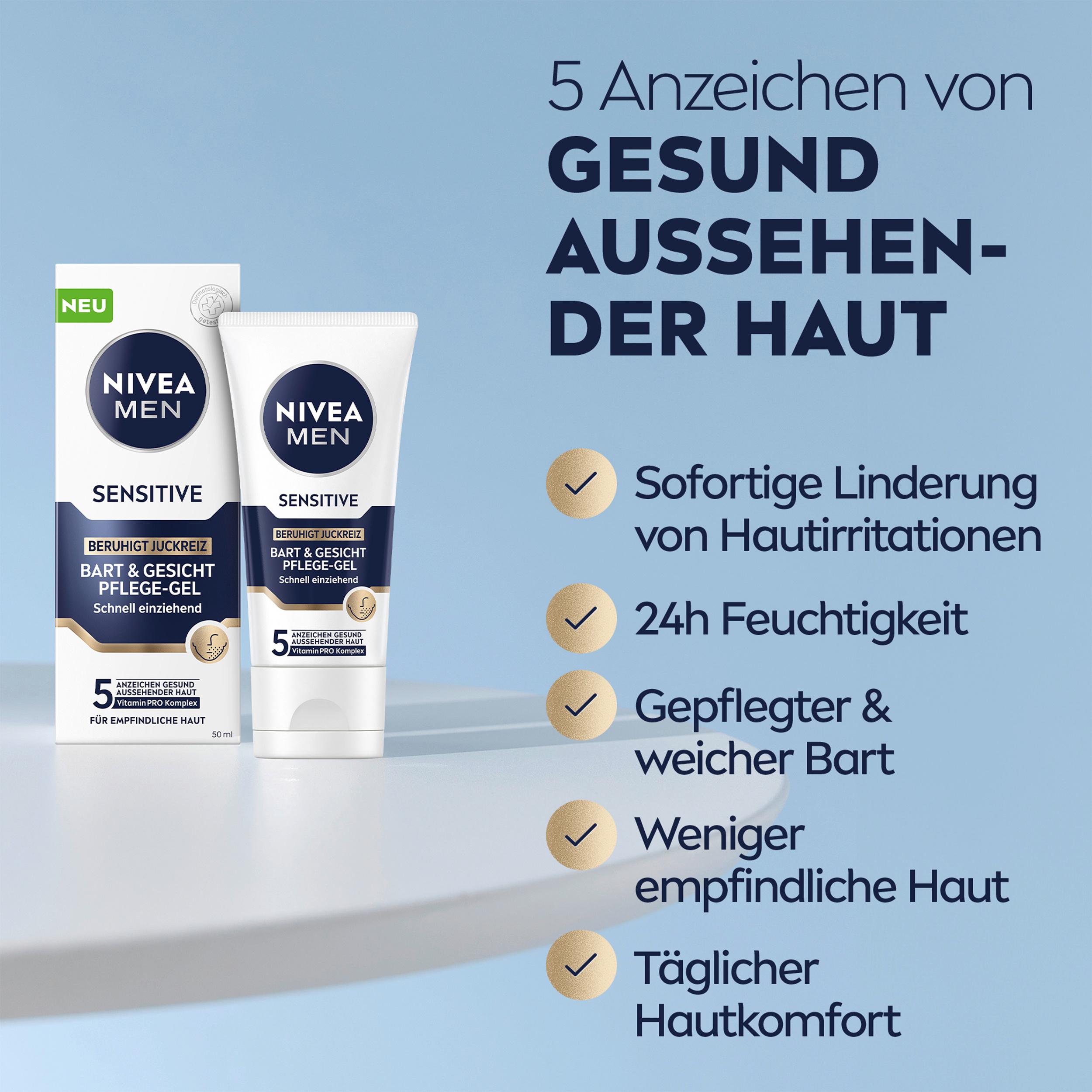 Produktbild NIVEA MEN Sensitive Bart&Gesicht Pflege-Gel 7 von 9