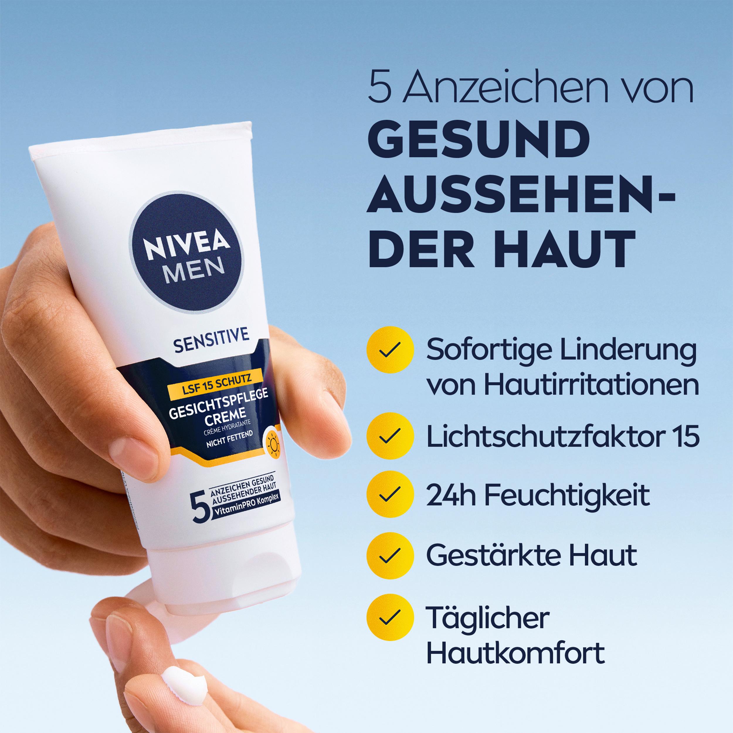 Produktbild NIVEA MEN Sensitive Gesichtspflege Creme LSF 15 4 von 9