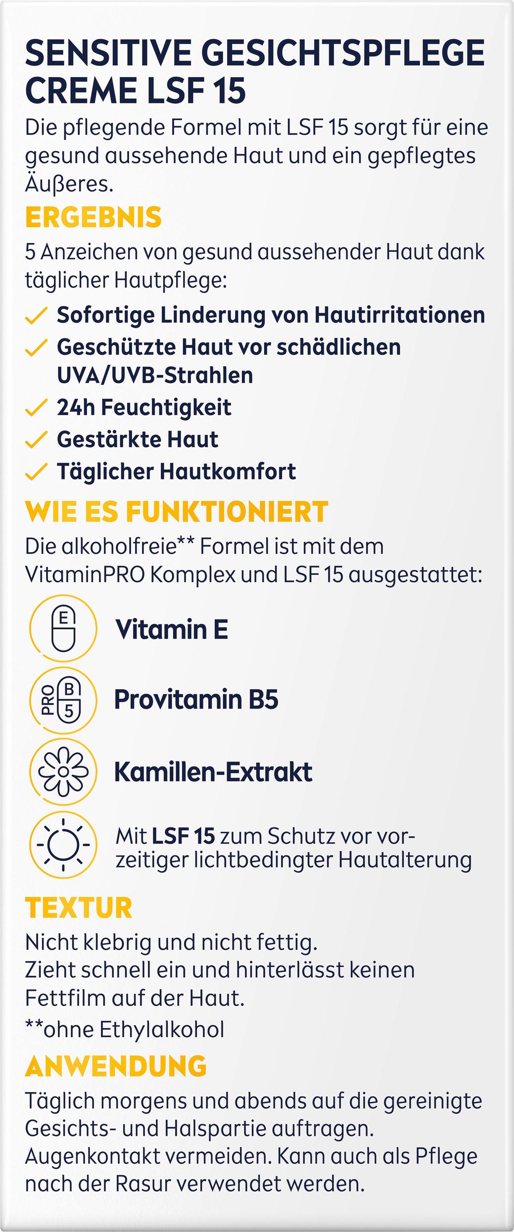 Produktbild NIVEA MEN Sensitive Gesichtspflege Creme LSF 15 2 von 9