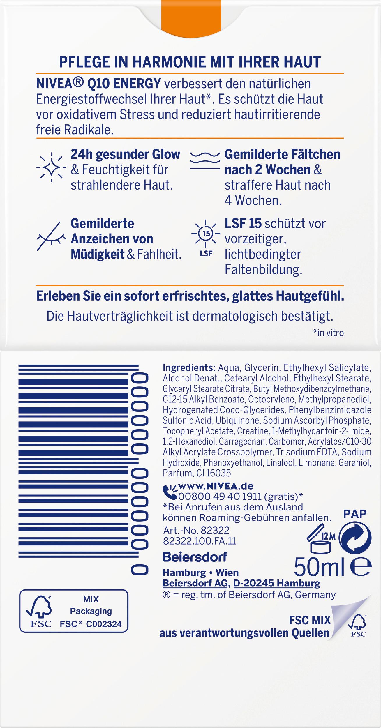Produktbild NIVEA Q10 Energy Anti-Falten Tagespflege LSF15 2 von 9