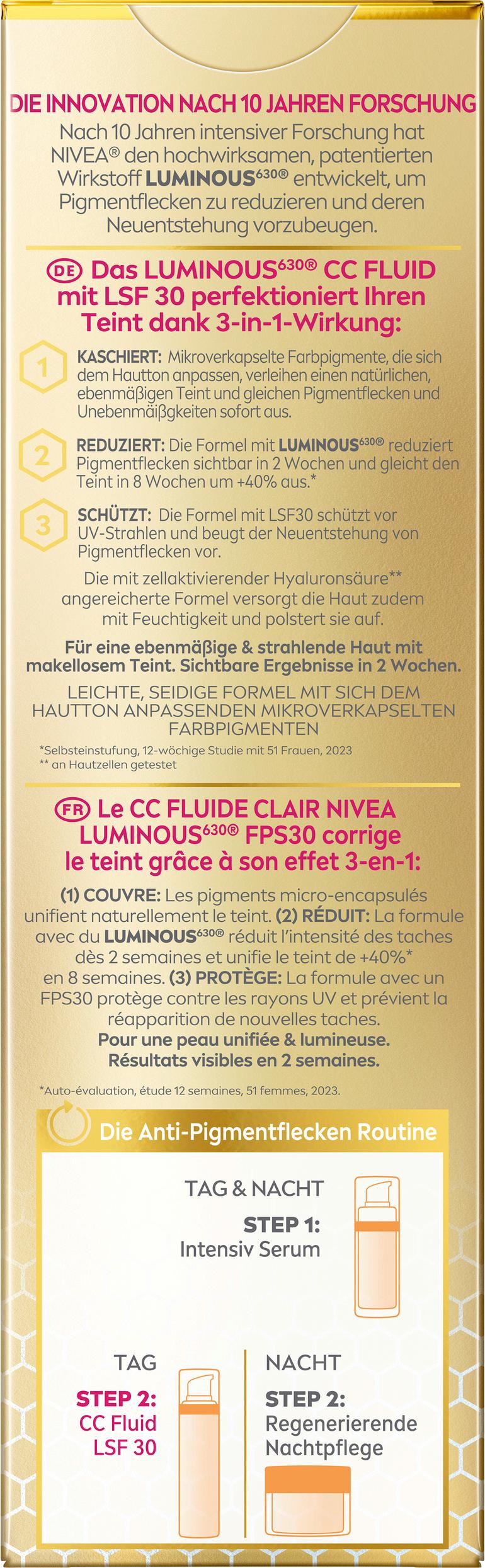 Produktbild Nivea Luminous CC Fluid LSF30 hell 2 von 9