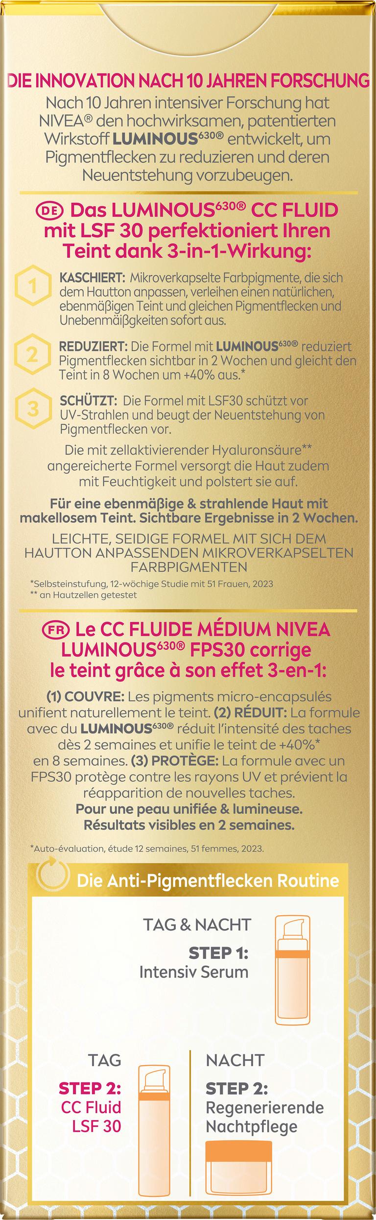 Produktbild Nivea Luminous CC Fluid LSF30 mittel 2 von 9