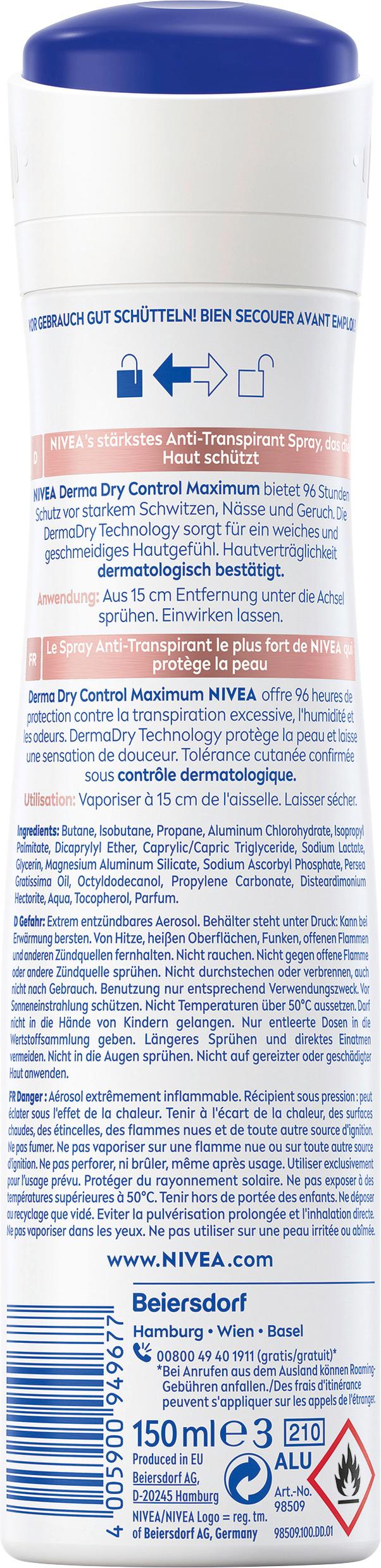 Produktbild NIVEA Deo Spray Derma Dry Control Maximum Anti-Transpirant 2 von 2
