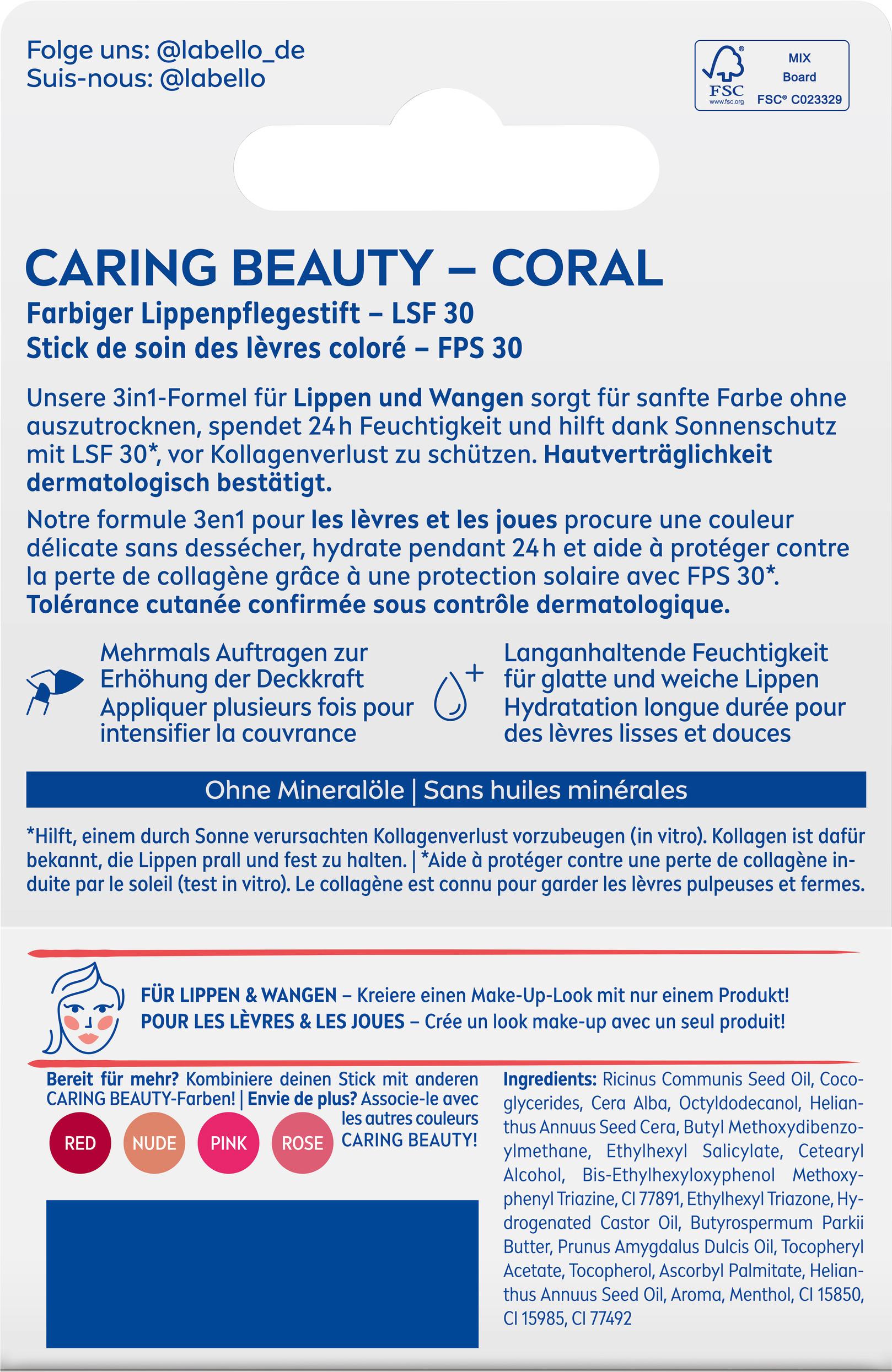 Produktbild Labello Lippenpflege Caring Beauty Coral 2 von 8