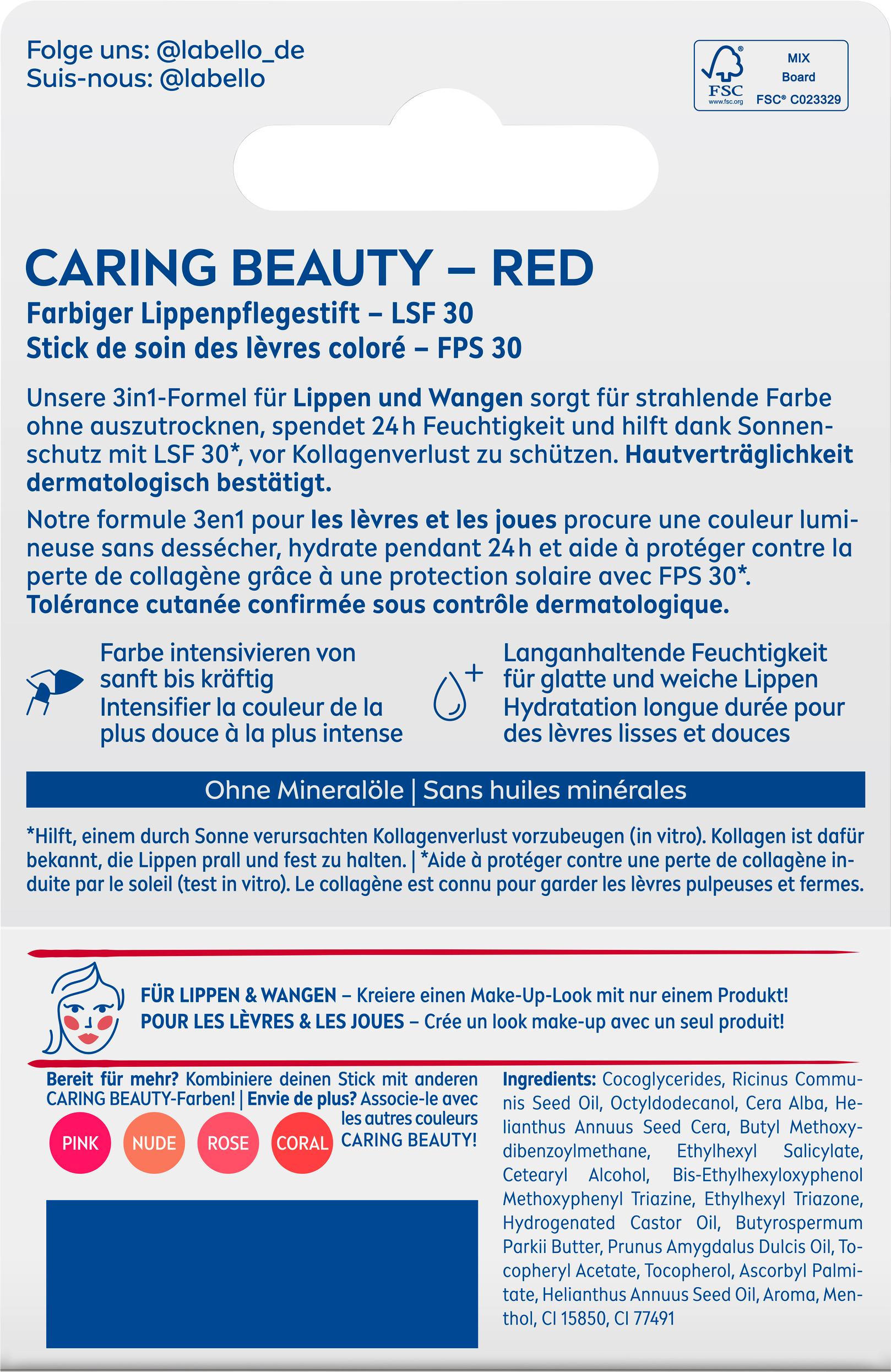 Produktbild Labello Lippenpflege Caring Beauty Rot 2 von 9