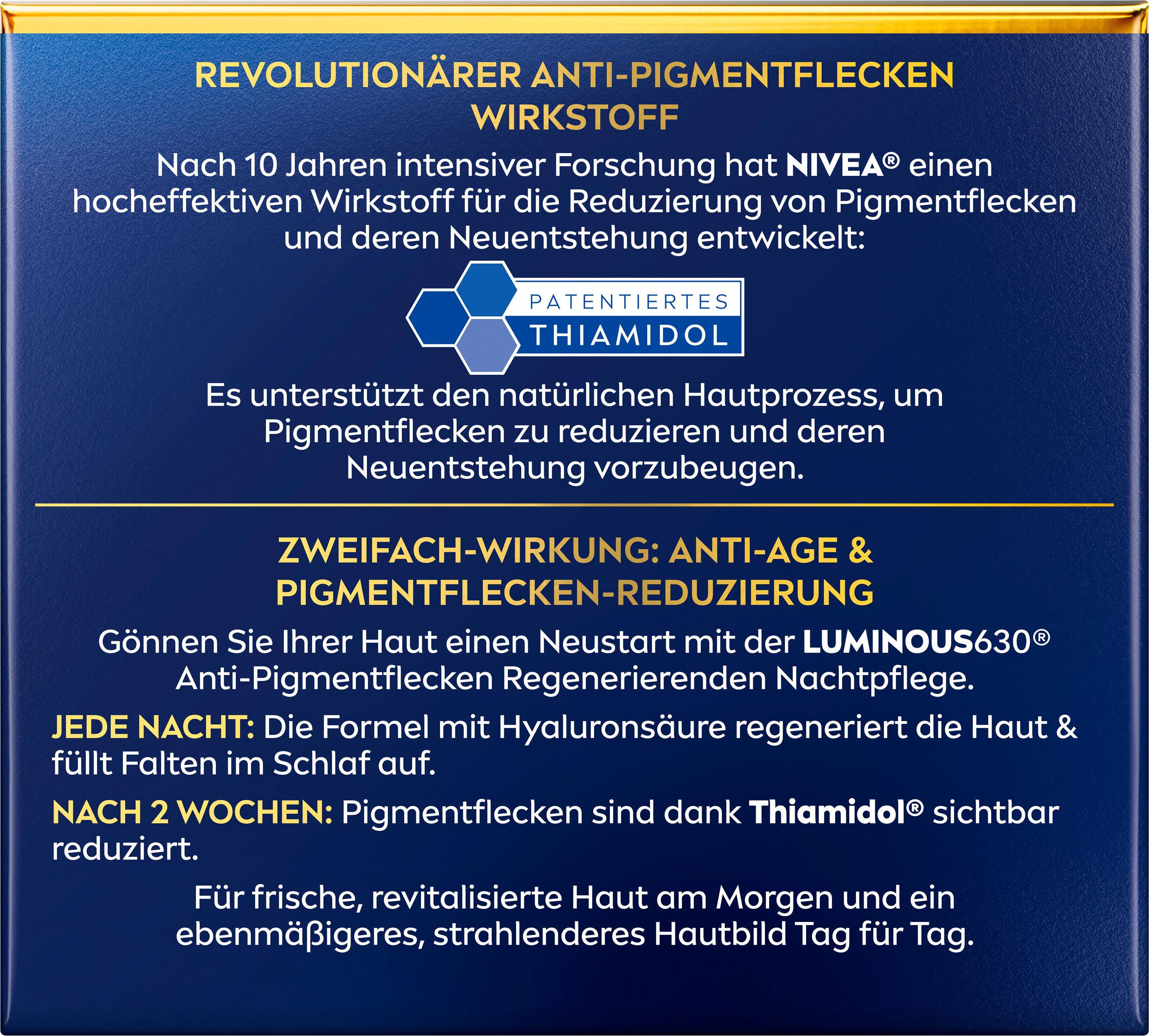 Produktbild NIVEA Luminous 630 Anti Pigmentflecken Regenerierende Nachtpflege 2 von 4